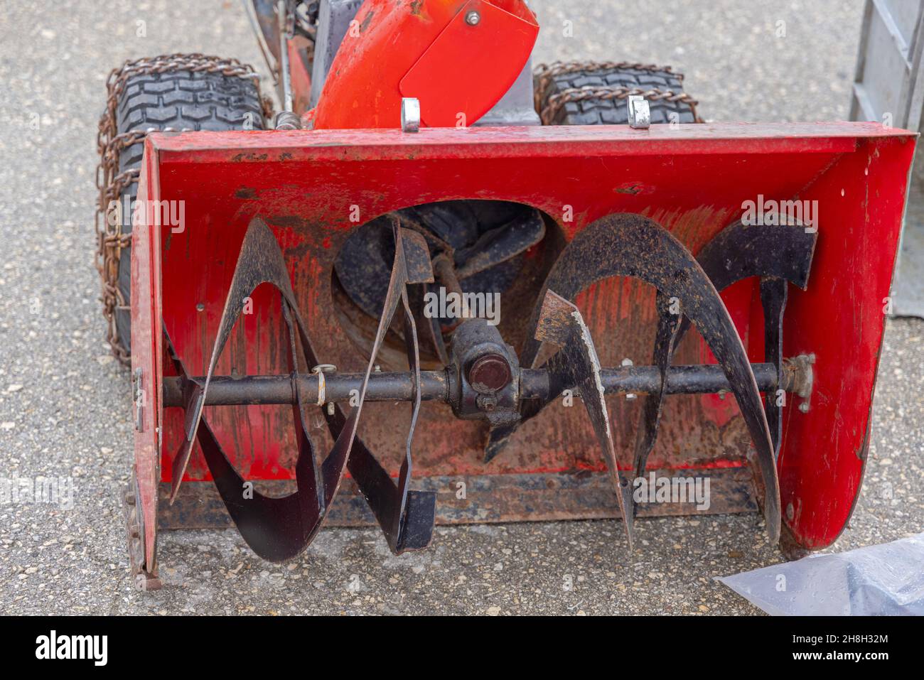 Self Propelled Two Stage Snow Blower Auger Blades Stock Photo Alamy