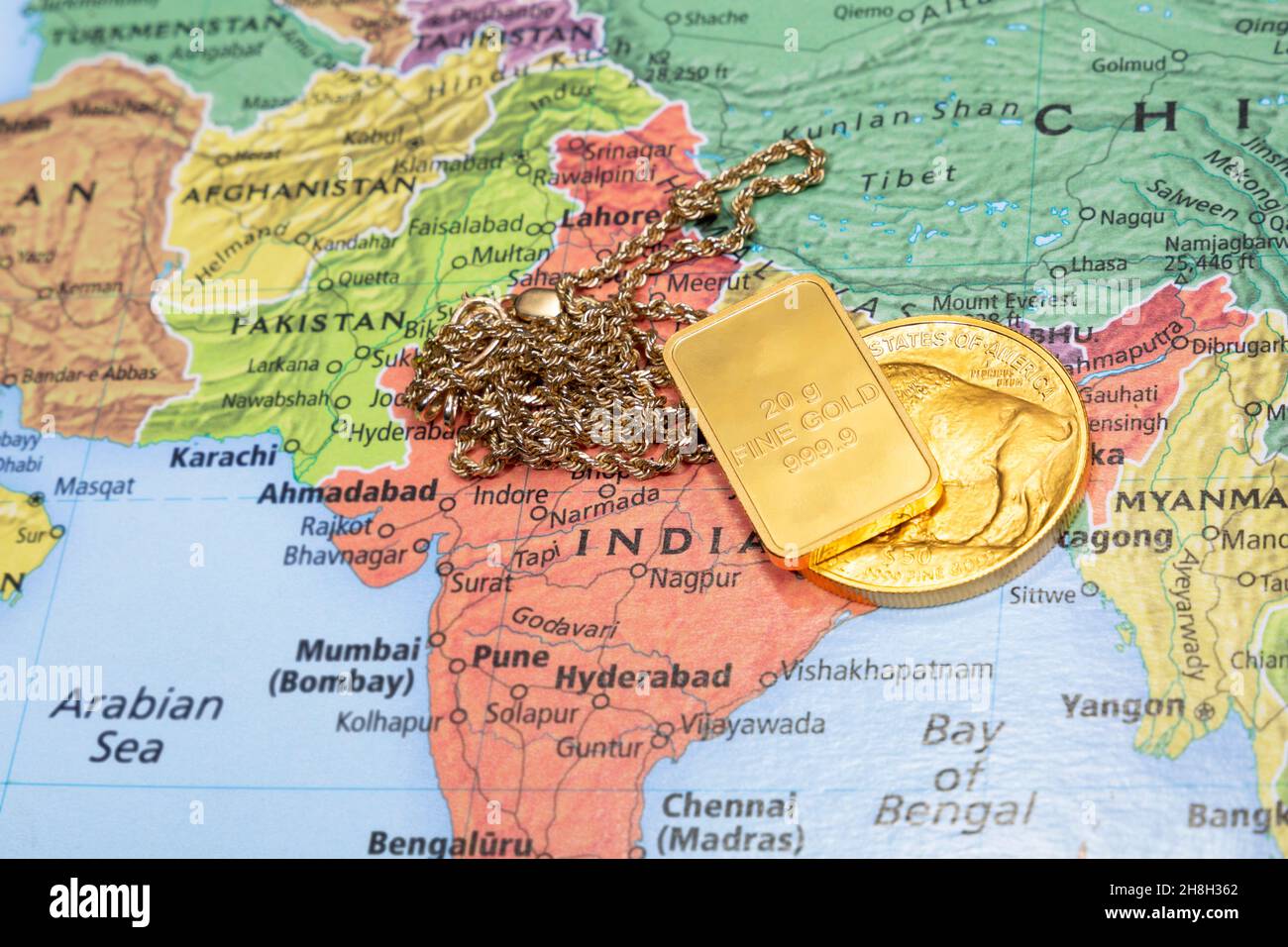 Emerging markets increasing gold reserves. Stock Photo