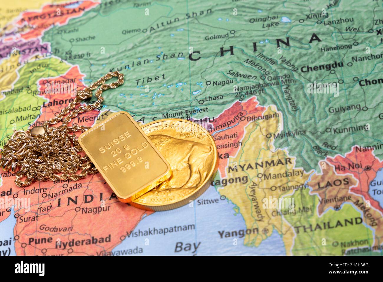 Emerging markets increasing gold reserves. Stock Photo