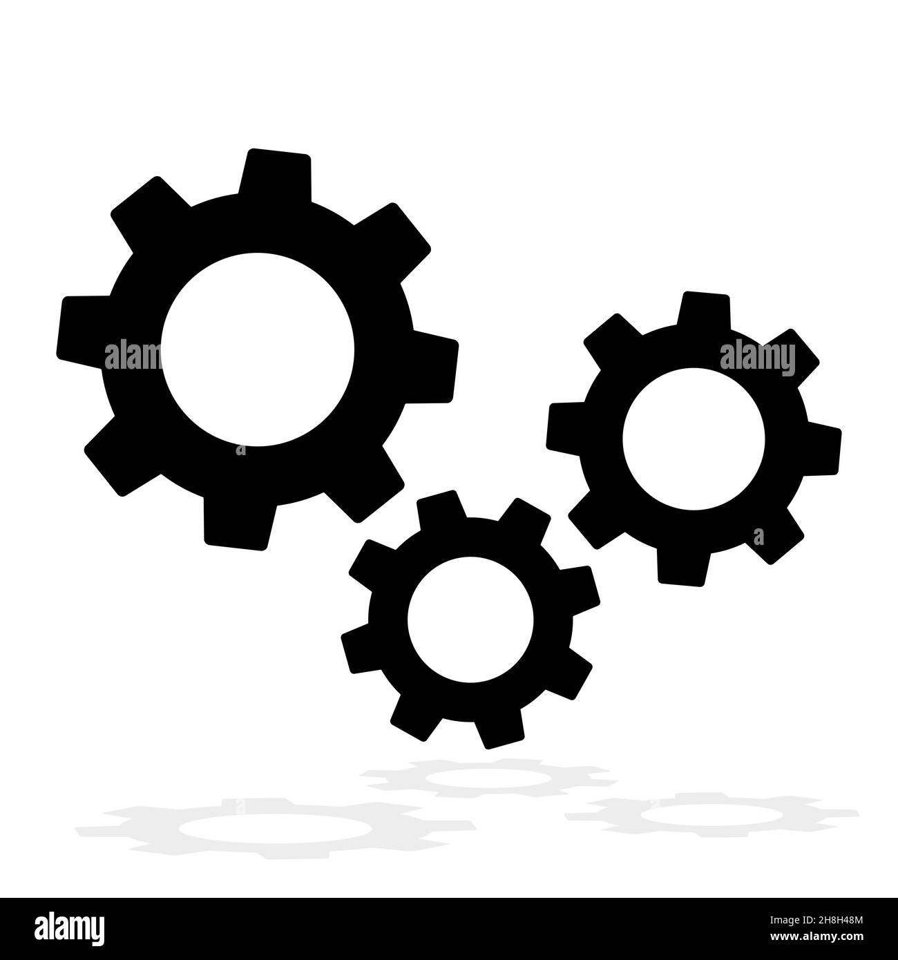 Three gear sign icon , Settings icon, gears mechanism pictogram ...