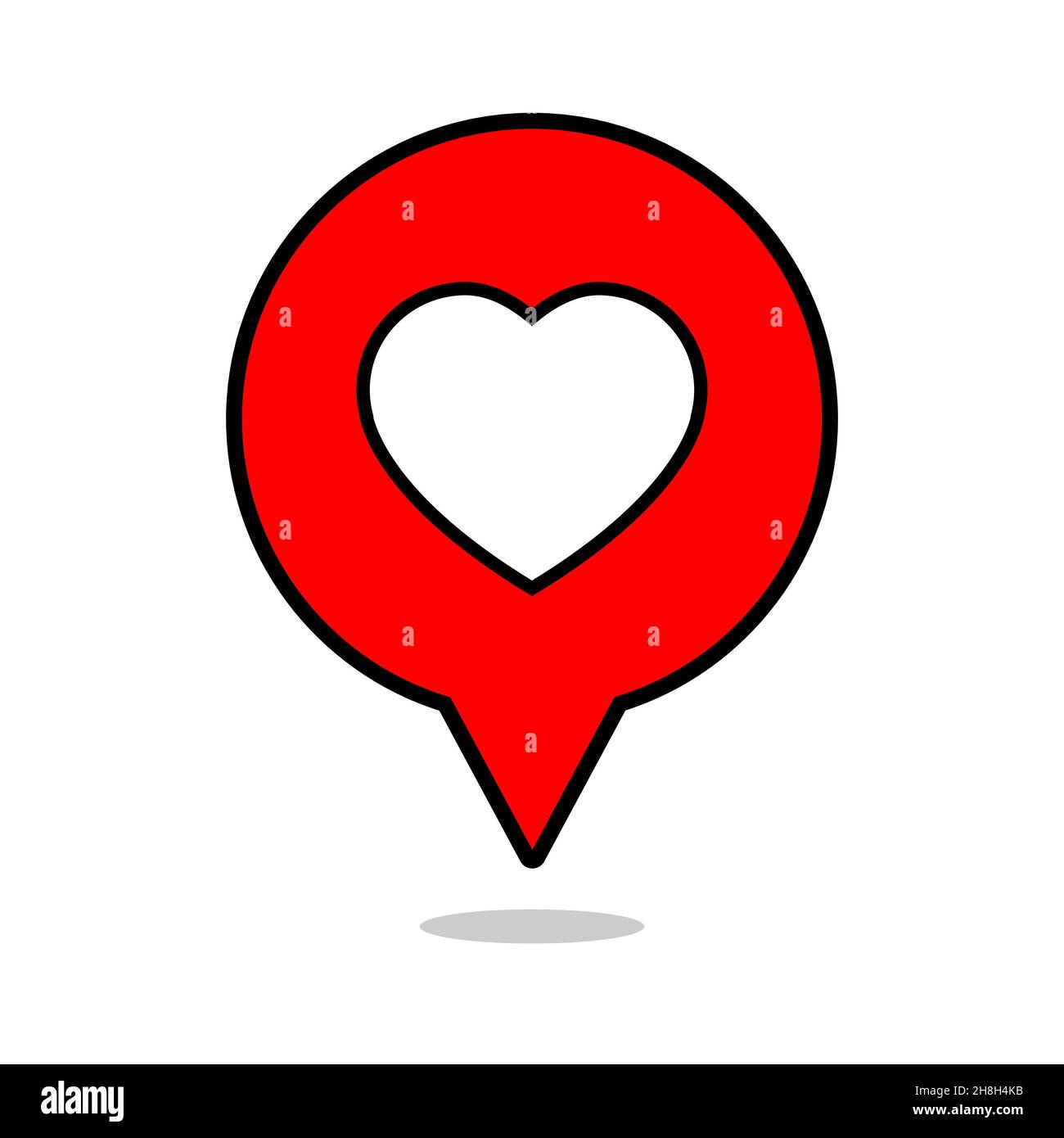 Map pointer with heart icon. Vector illustration Stock Vector Image ...
