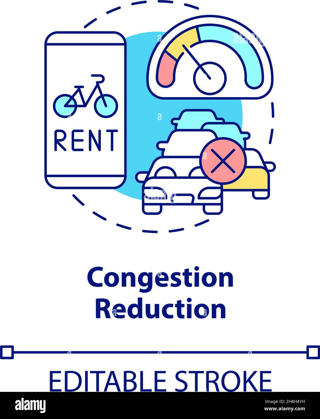 Congestion reduction concept icon Stock Vector