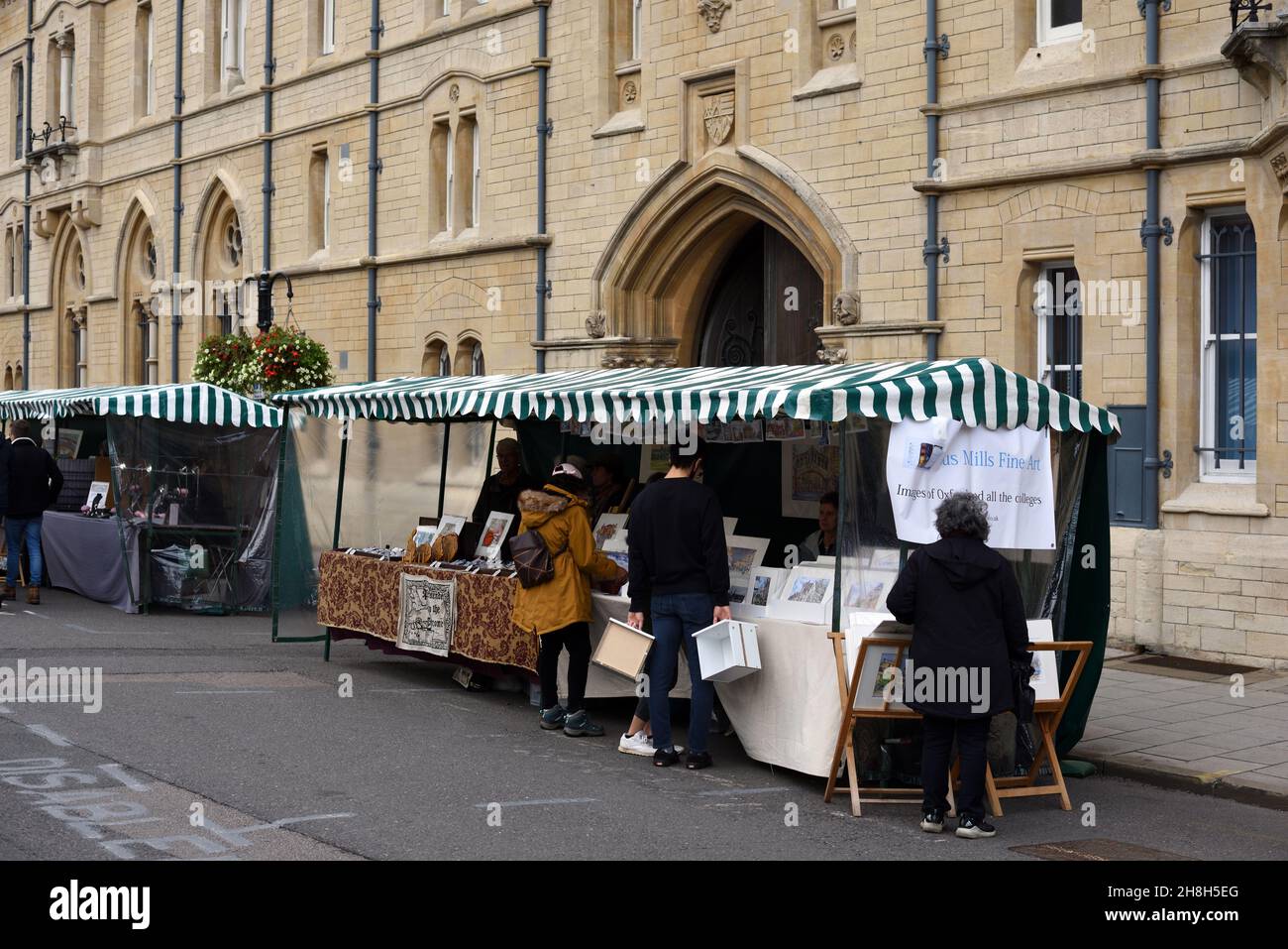 Street Market, Craft Fair or Art Fair Oxford England Stock Photo