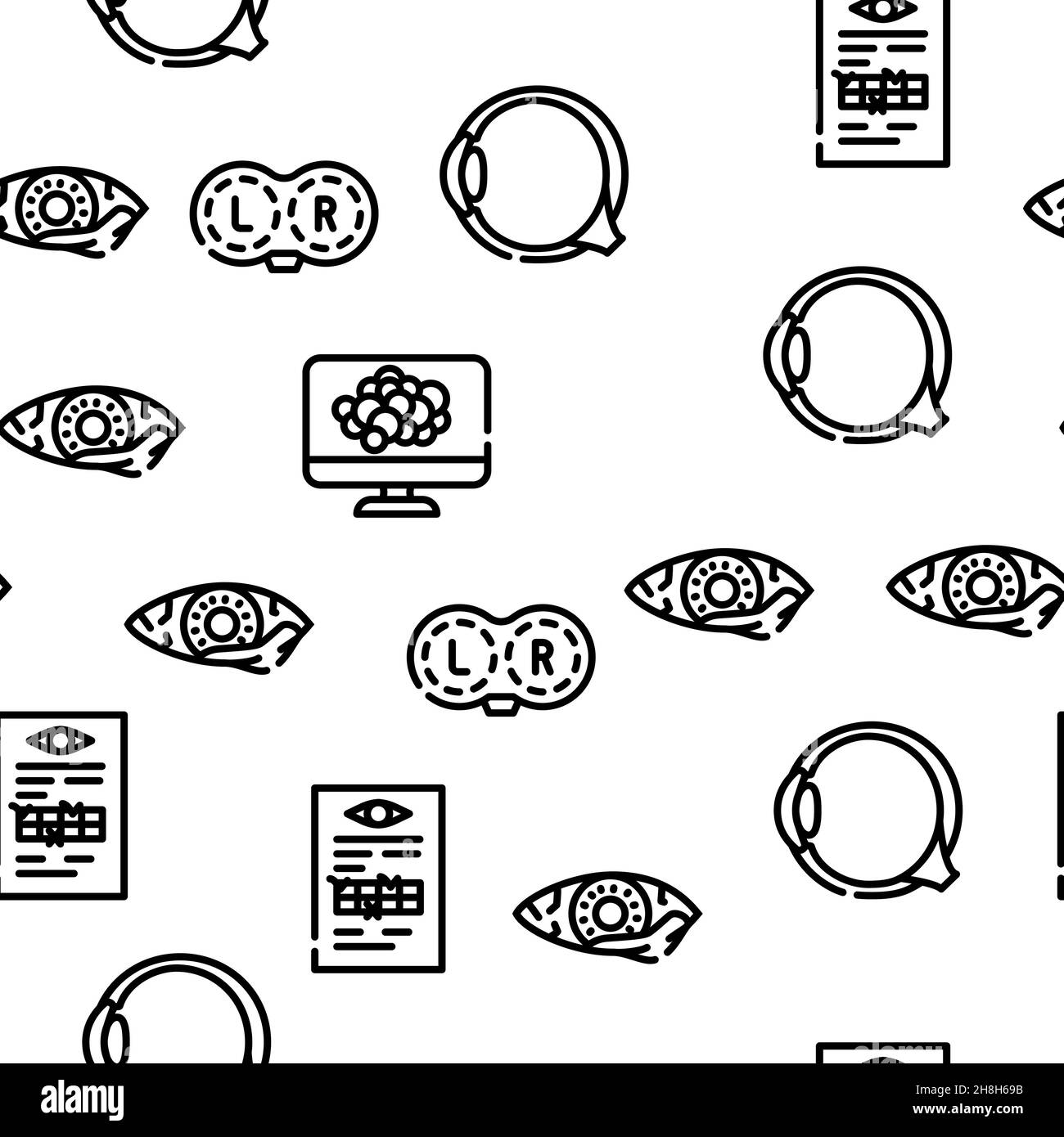 Ophthalmology Eye Disease Treat Vector Seamless Pattern Stock Vector