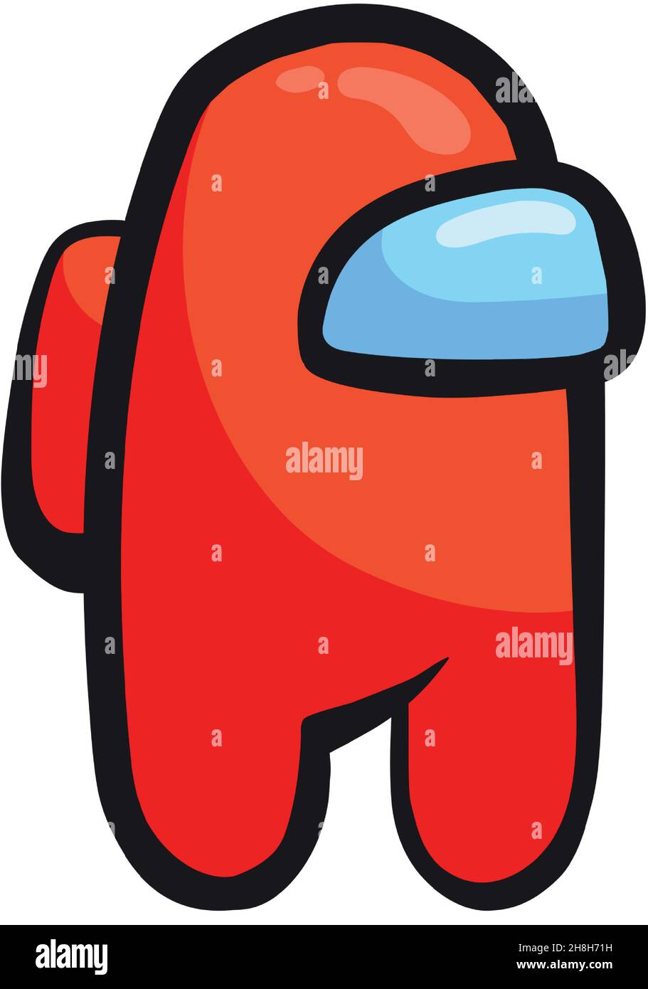 Red Among us. Amongus simple cartoon characters, vector illustration isolated on white background Stock Vector