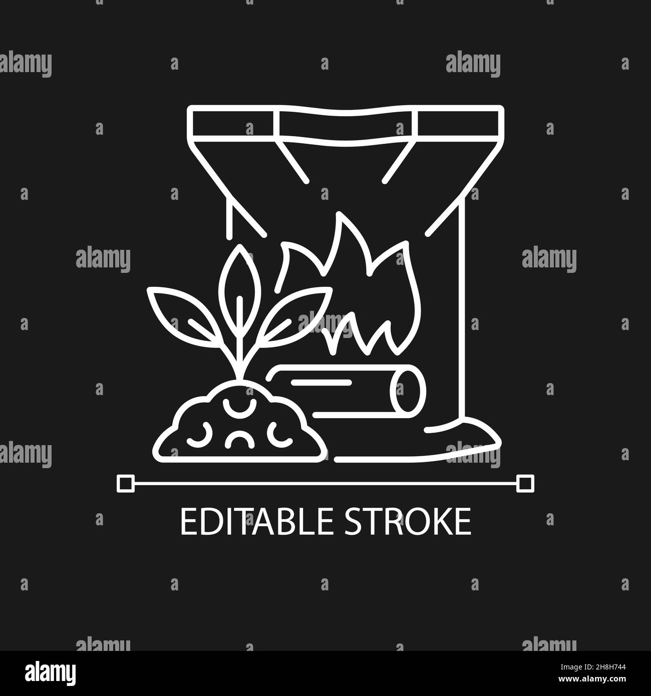 Wood ash linear icon for dark theme Stock Vector Image & Art - Alamy