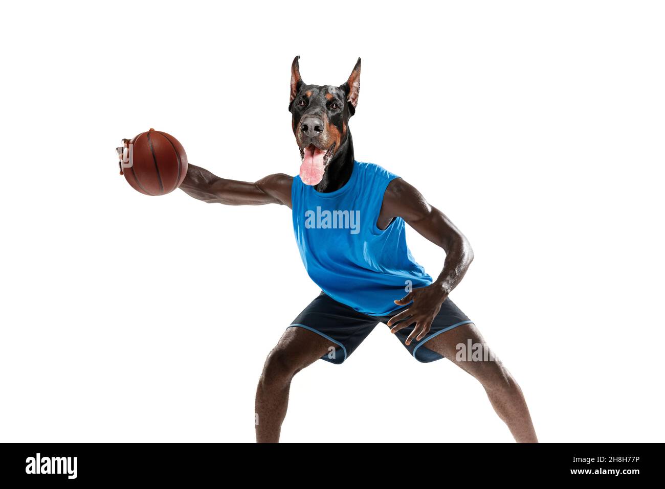 Contemporary artwork, conceptual collage. Young man, professional