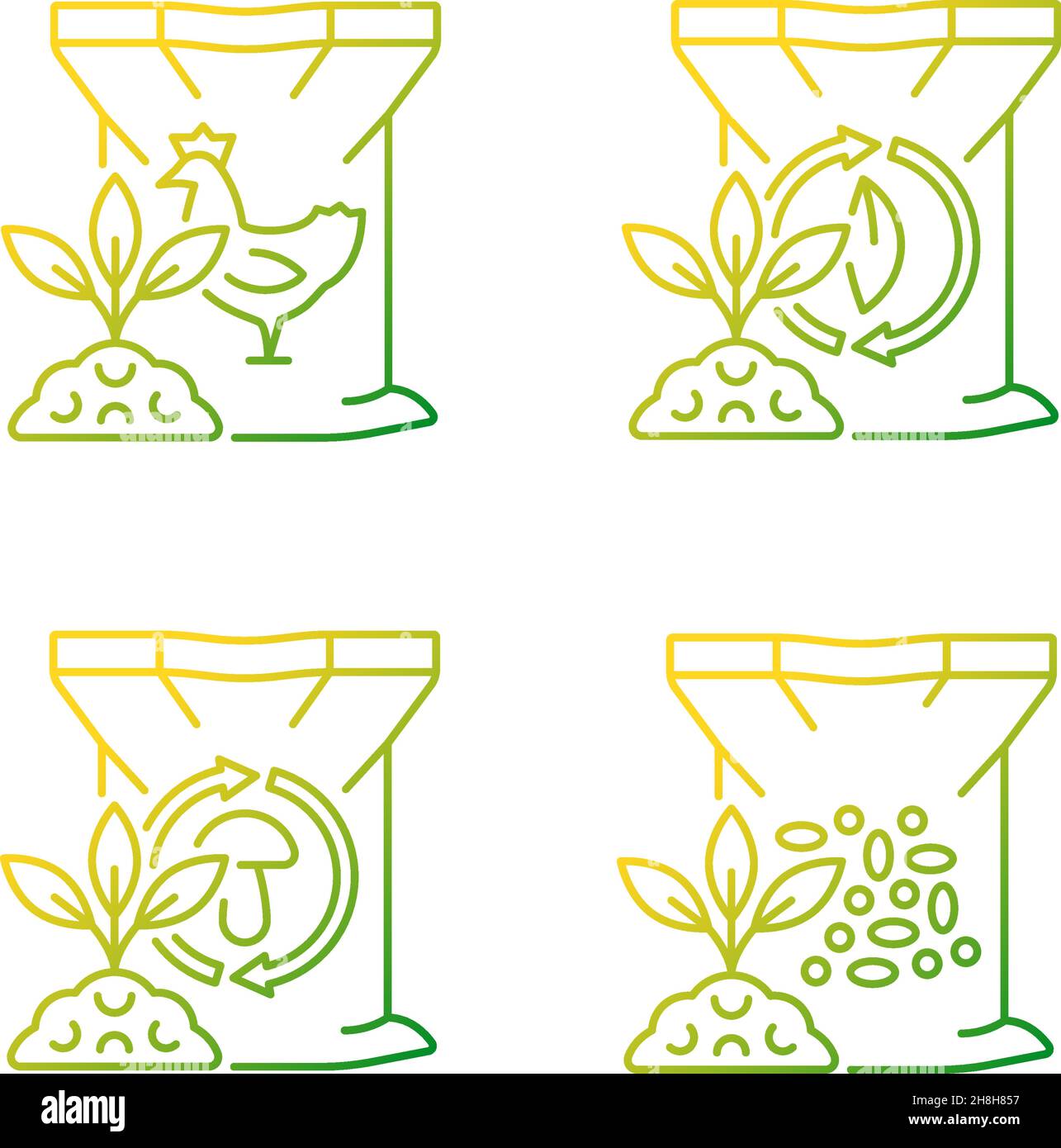 Byproduct fertilizers gradient linear vector icons set Stock Vector ...
