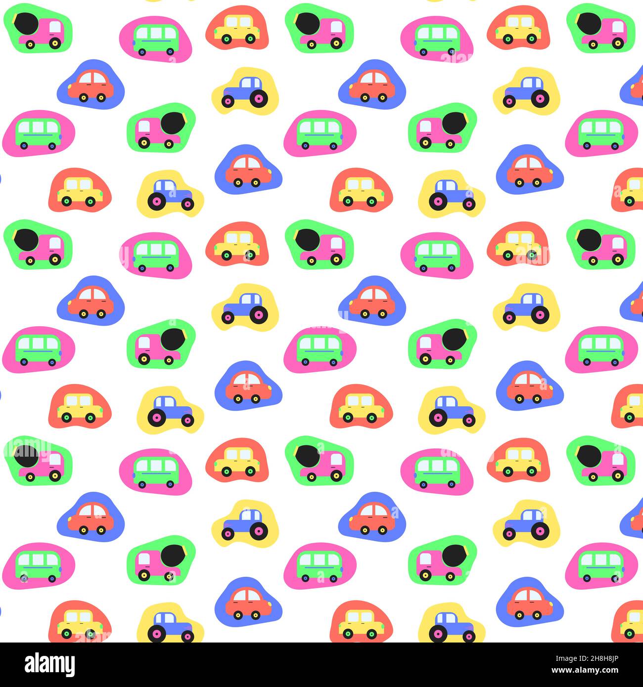 Seamless pattern with colored cars for a boy Stock Vector Image & Art ...