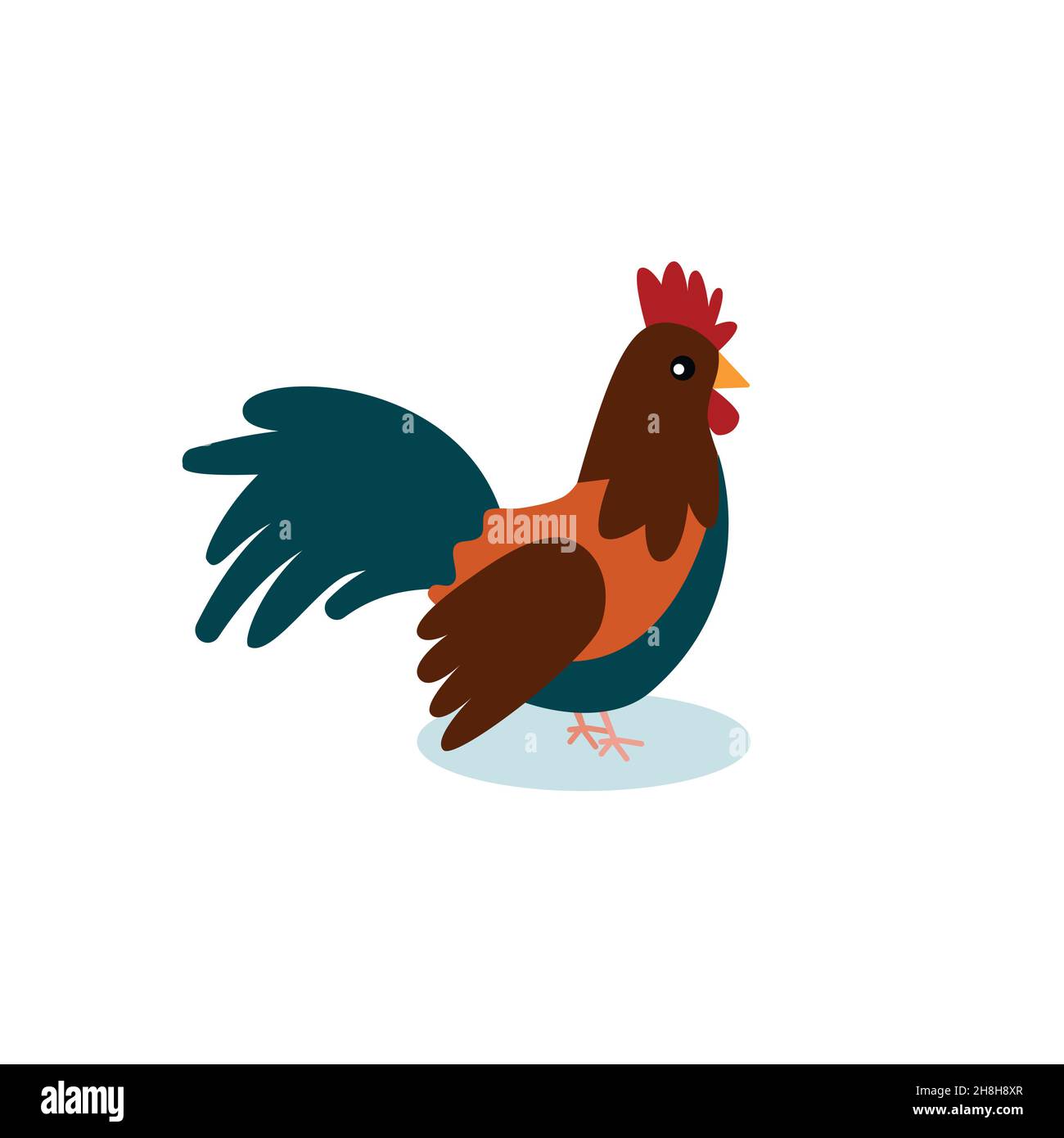 rooster icon flat style on white background eps 10 Stock Vector