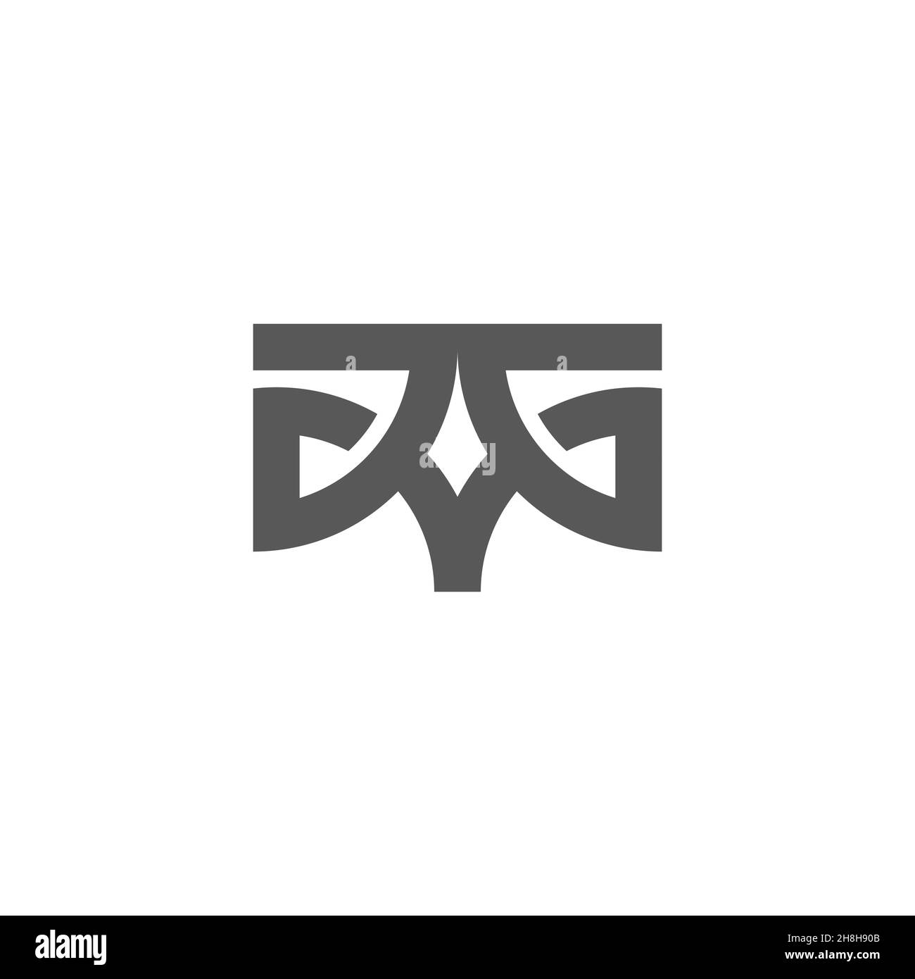 letter yg simple geometric line flat logo vector Stock Vector