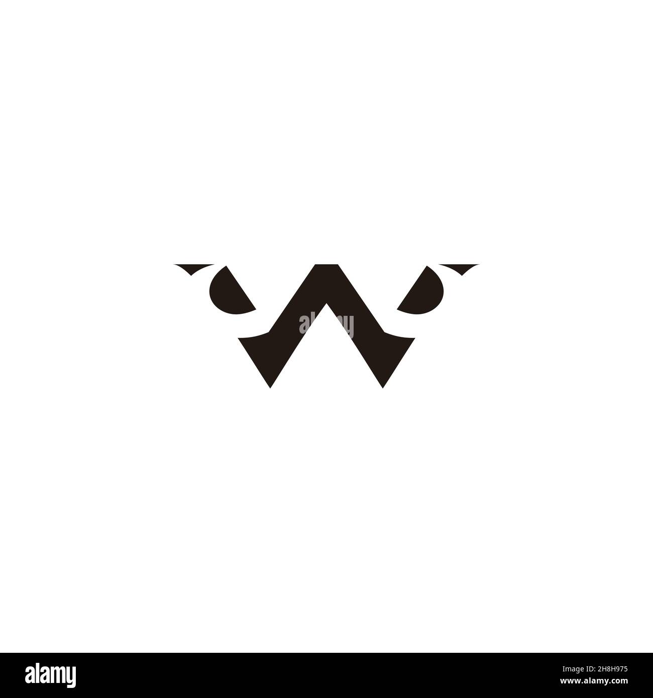 letter wd abstract geometric negative space logo vector Stock Vector
