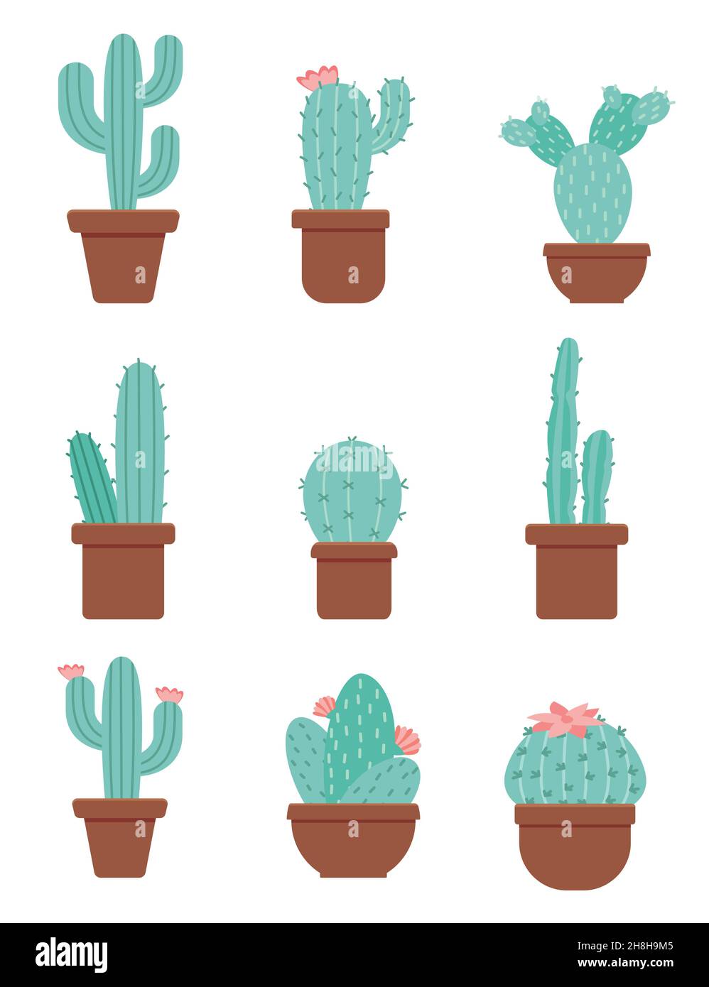 Vector set of cacti isolated on white background eps 10 Stock Vector ...