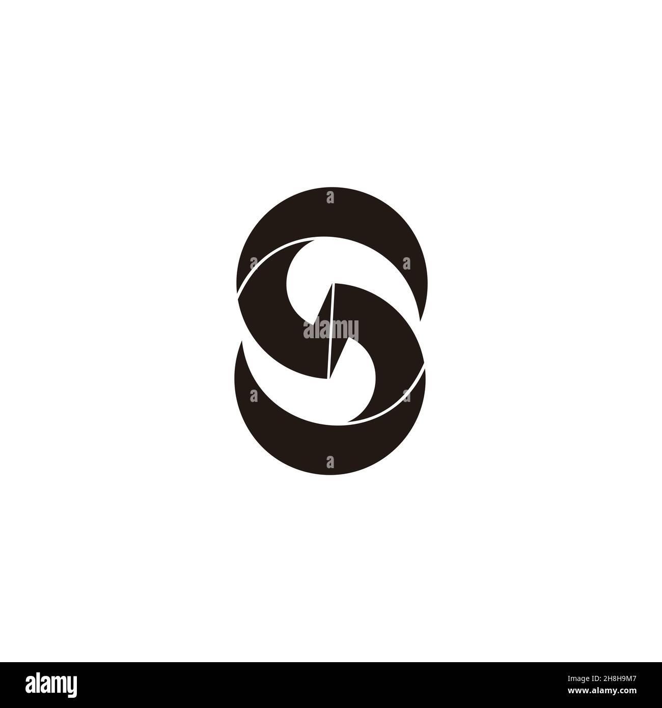 letter s linked geometric round arrows logo vector Stock Vector