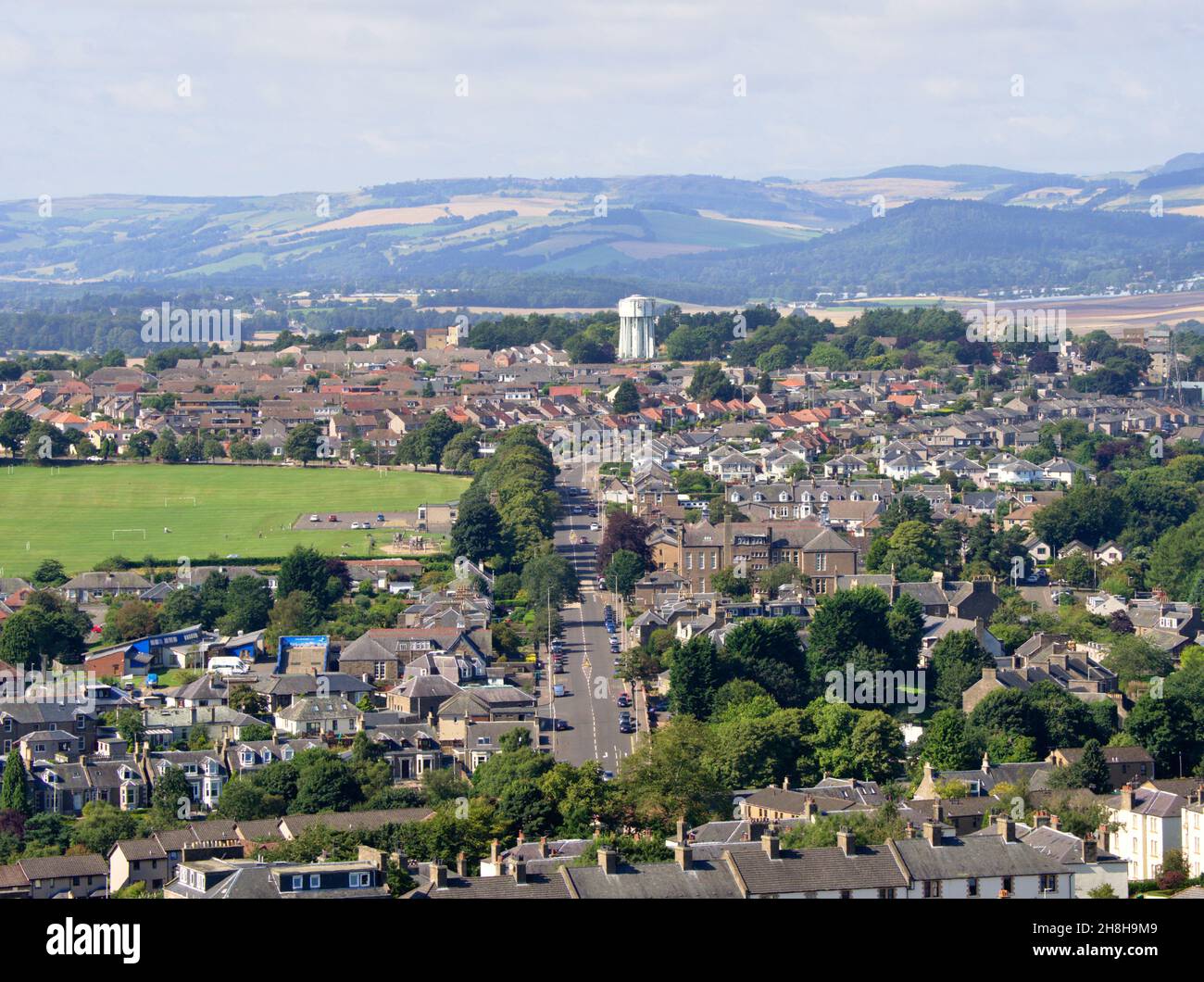 Views of the Scottish city of Dundee seen from Dundee Law in August 2021 Stock Photo