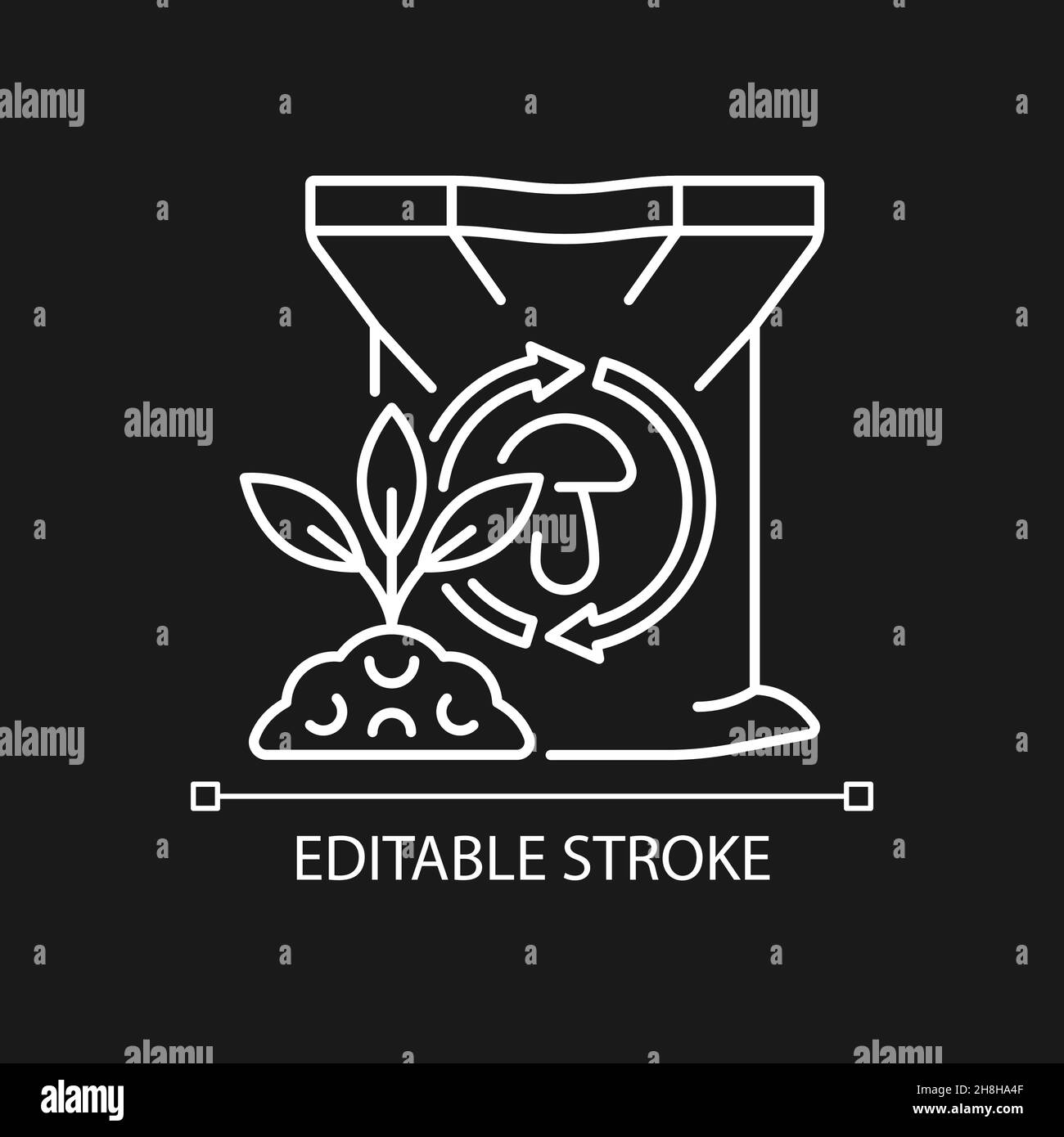Mushroom manure linear icon for dark theme Stock Vector Image & Art - Alamy