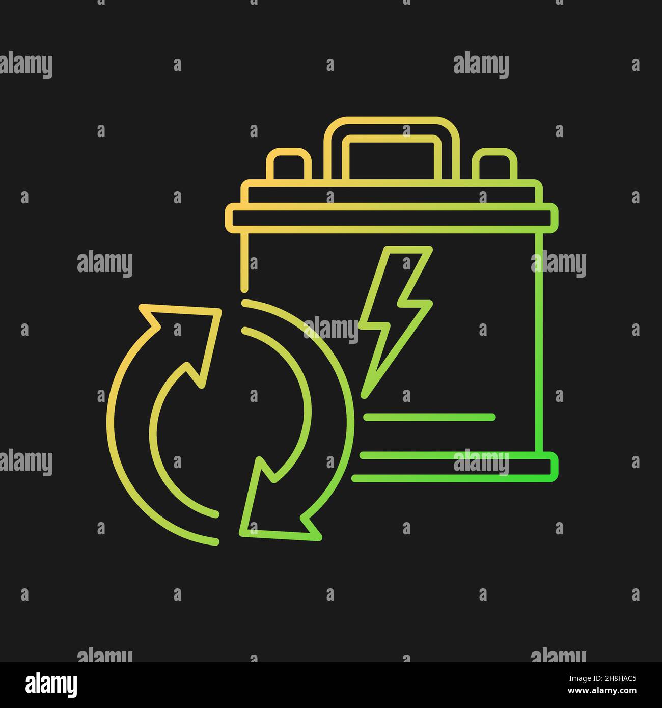 Recyclable leadacid batteries gradient vector icon for dark theme