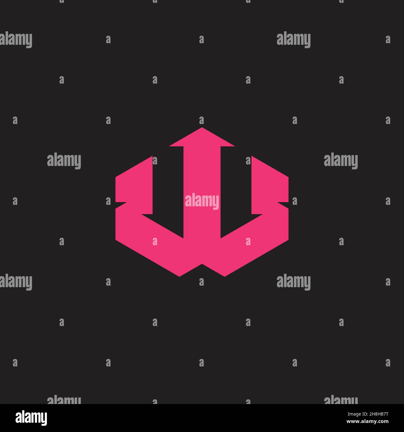 letter w arrow up simple geometric design logo vector Stock Vector ...