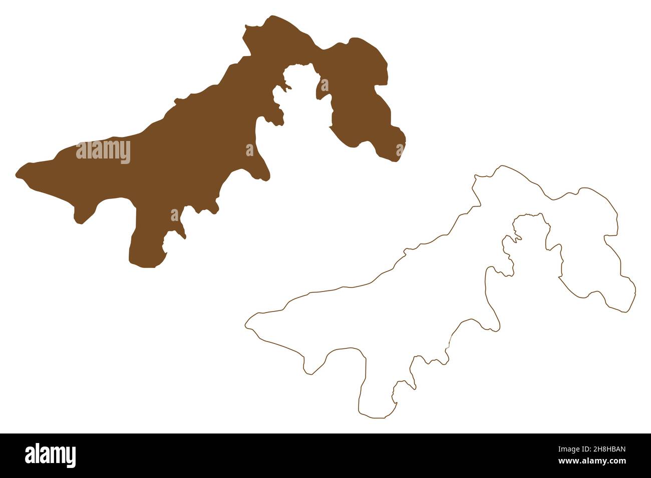 Alexandra Land island (Russia, Russian Federation, Franz Josef Land archipelago) map vector