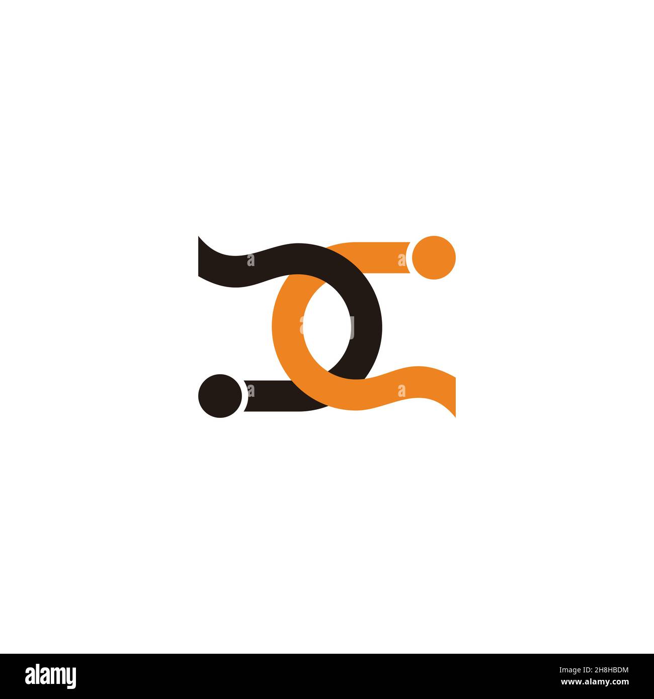 letter cc linked colorful ribbons logo vector Stock Vector