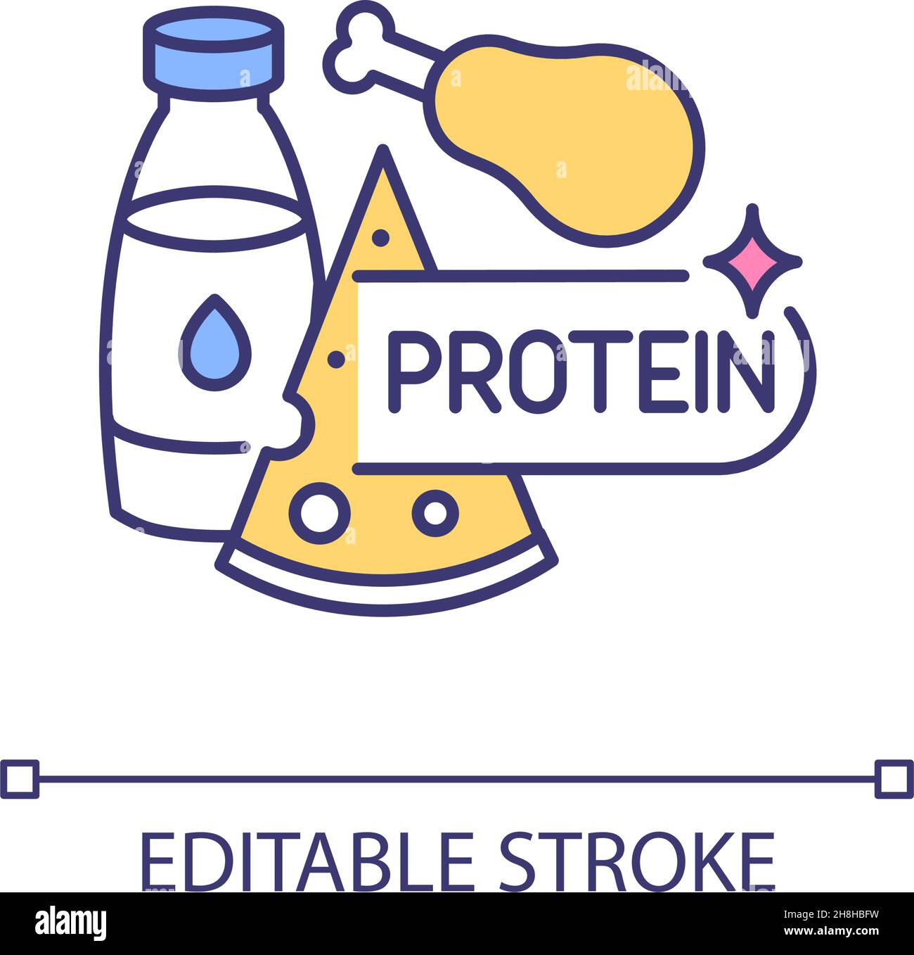 Protein consumption RGB color icon Stock Vector Image & Art - Alamy
