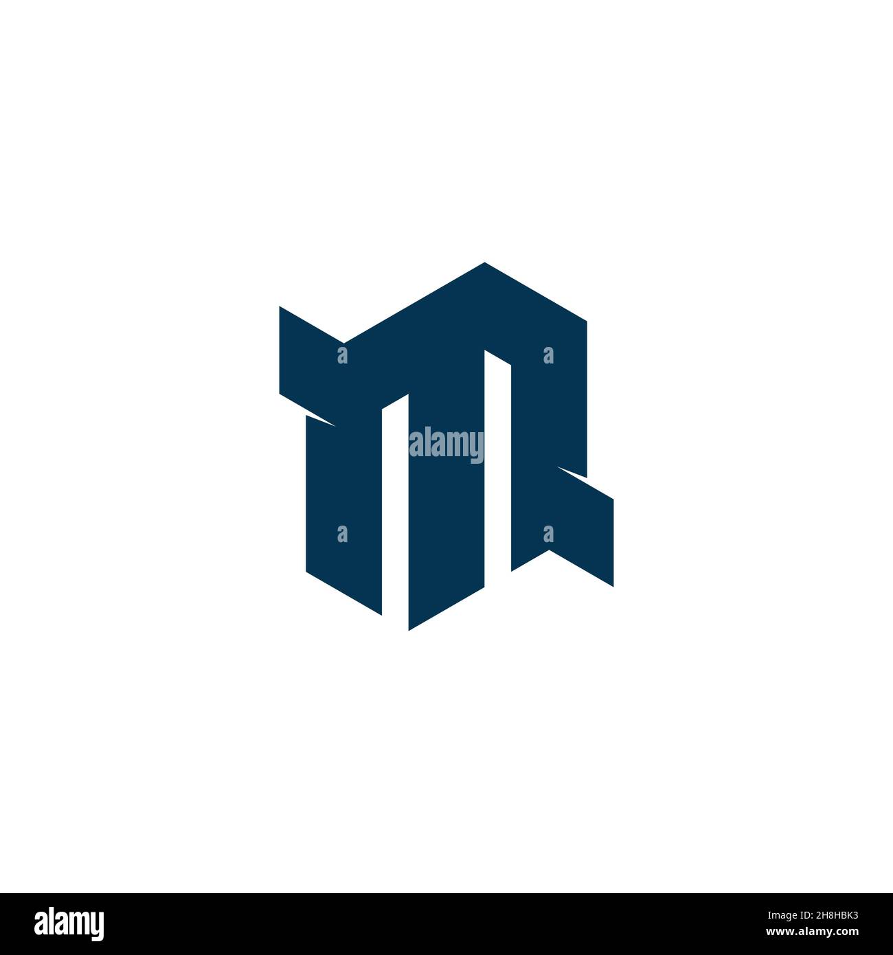 letter m paper fold geometric simple logo vector Stock Vector