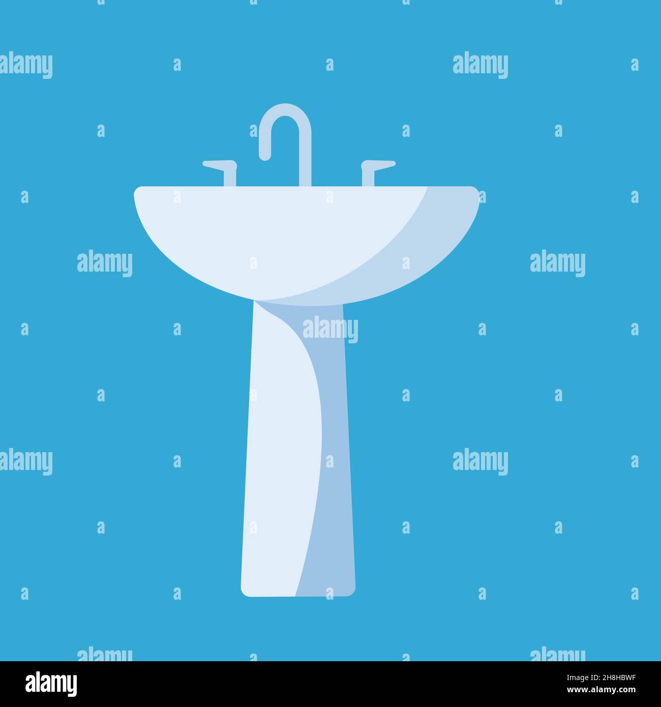 sink bath flat vector color icon for apps and websites Eps 10 Stock ...