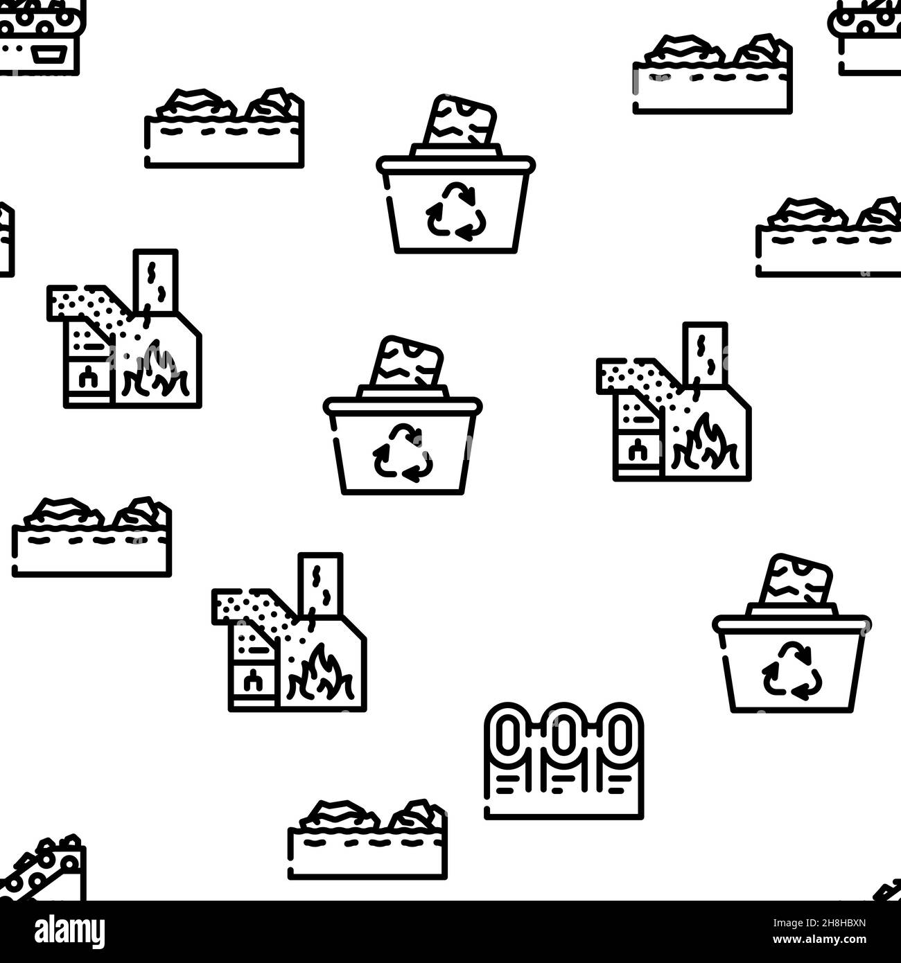 Solid Waste Management Business Vector Seamless Pattern Stock Vector