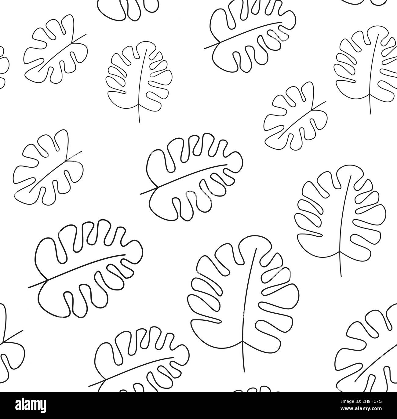 Seamless pattern with tropical leaves on white background eps Stock ...