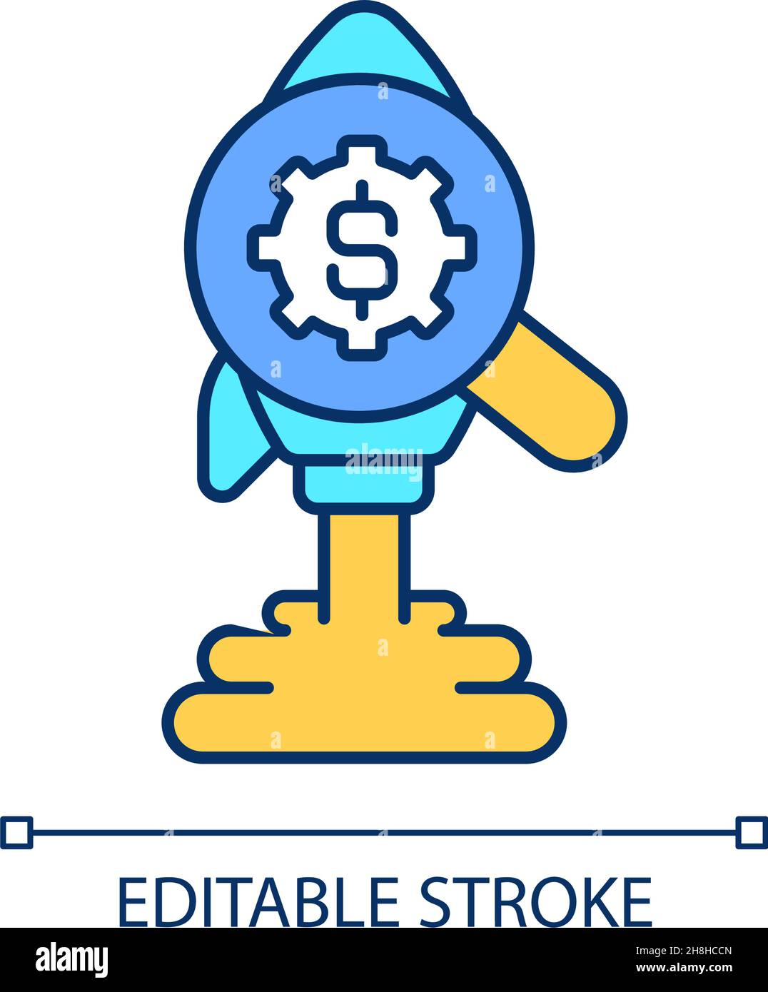 Launch preparation RGB color icon Stock Vector