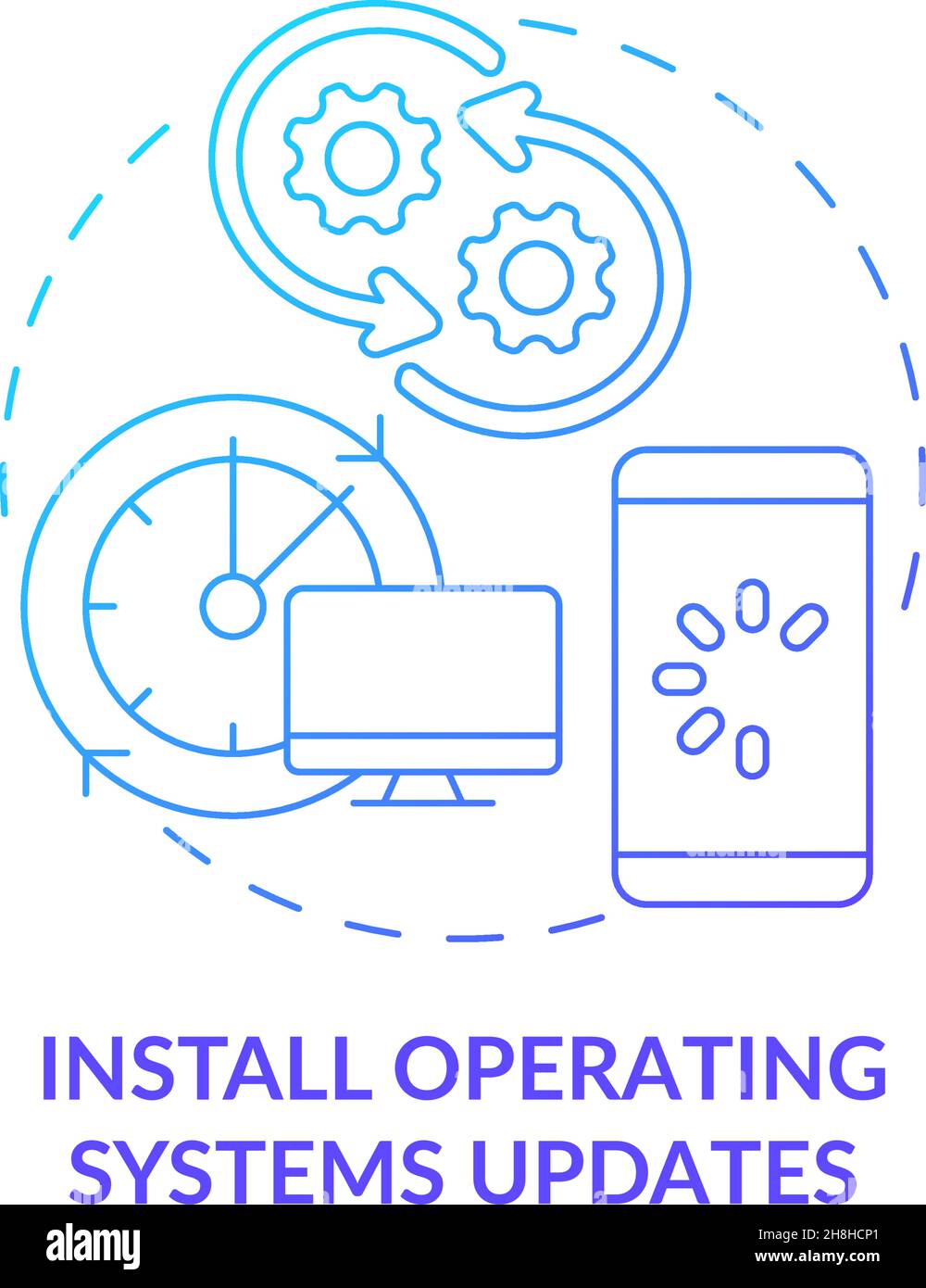 Operating system updates time blue gradient concept icon Stock Vector ...