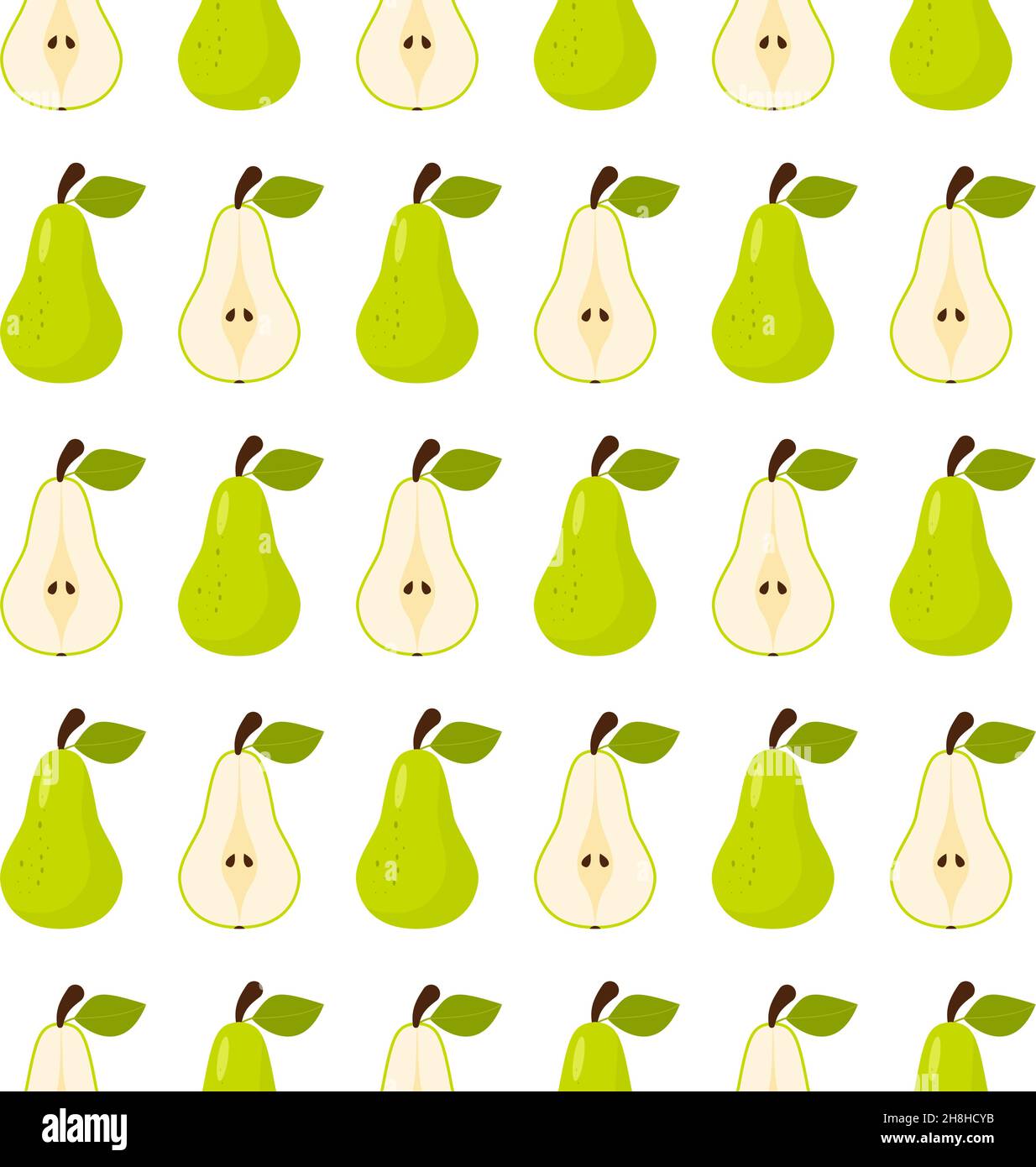 Vector seamless pattern in pears on a white background eps Stock Vector