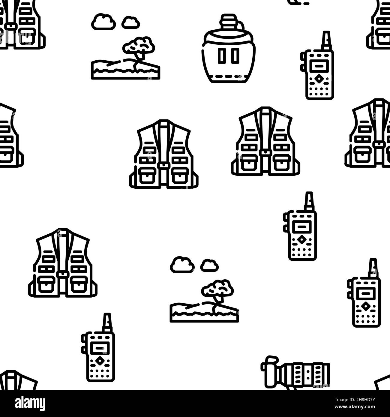 safari-african-hunting-vacation-vector-seamless-pattern-stock-vector