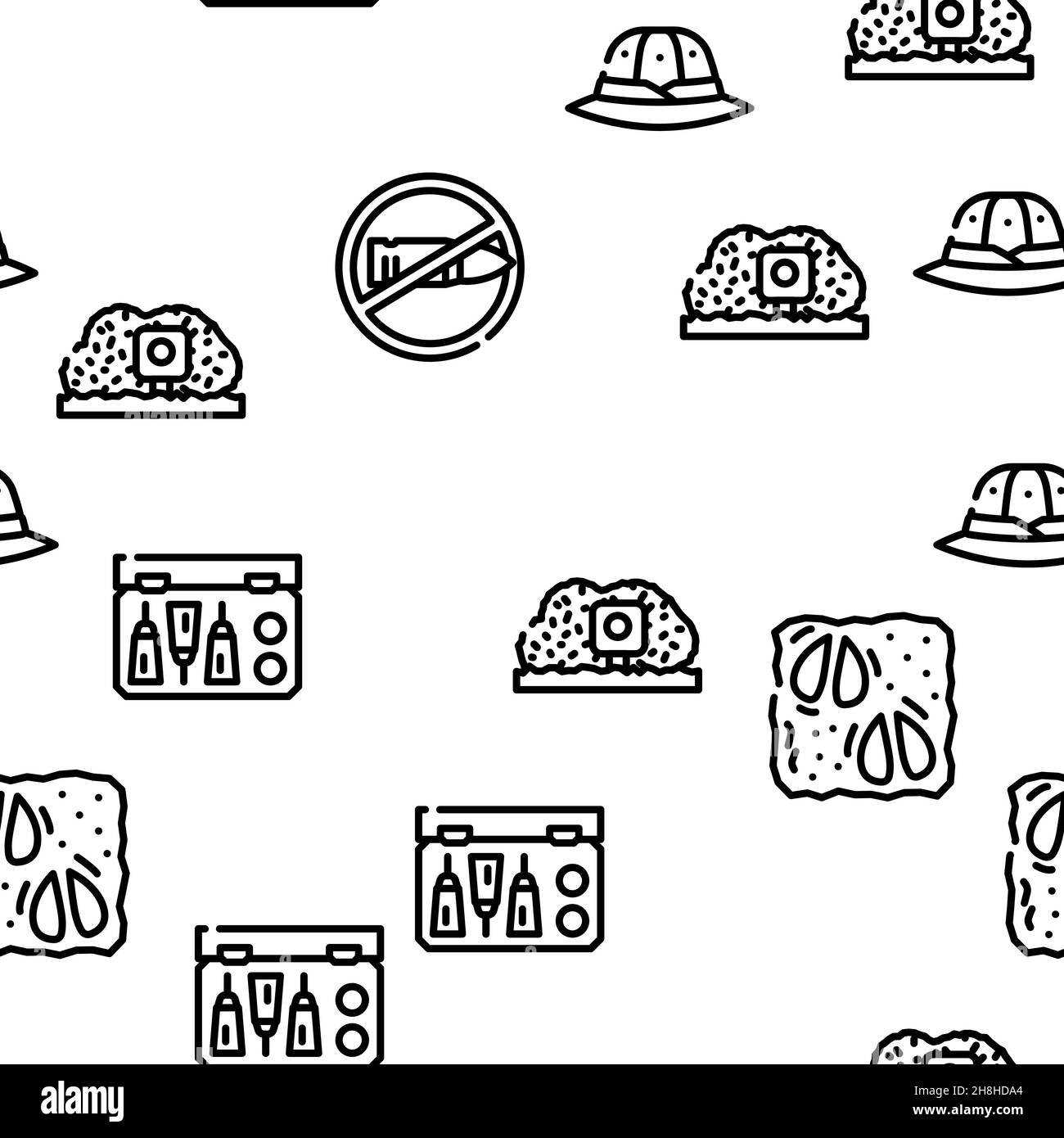Safari African Hunting Vacation Vector Seamless Pattern Stock Vector ...