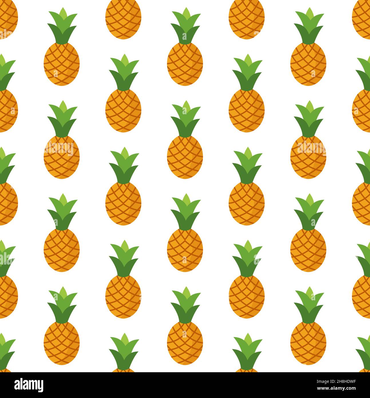 Vector seamless pattern in pineapples on a white background eps Stock Vector