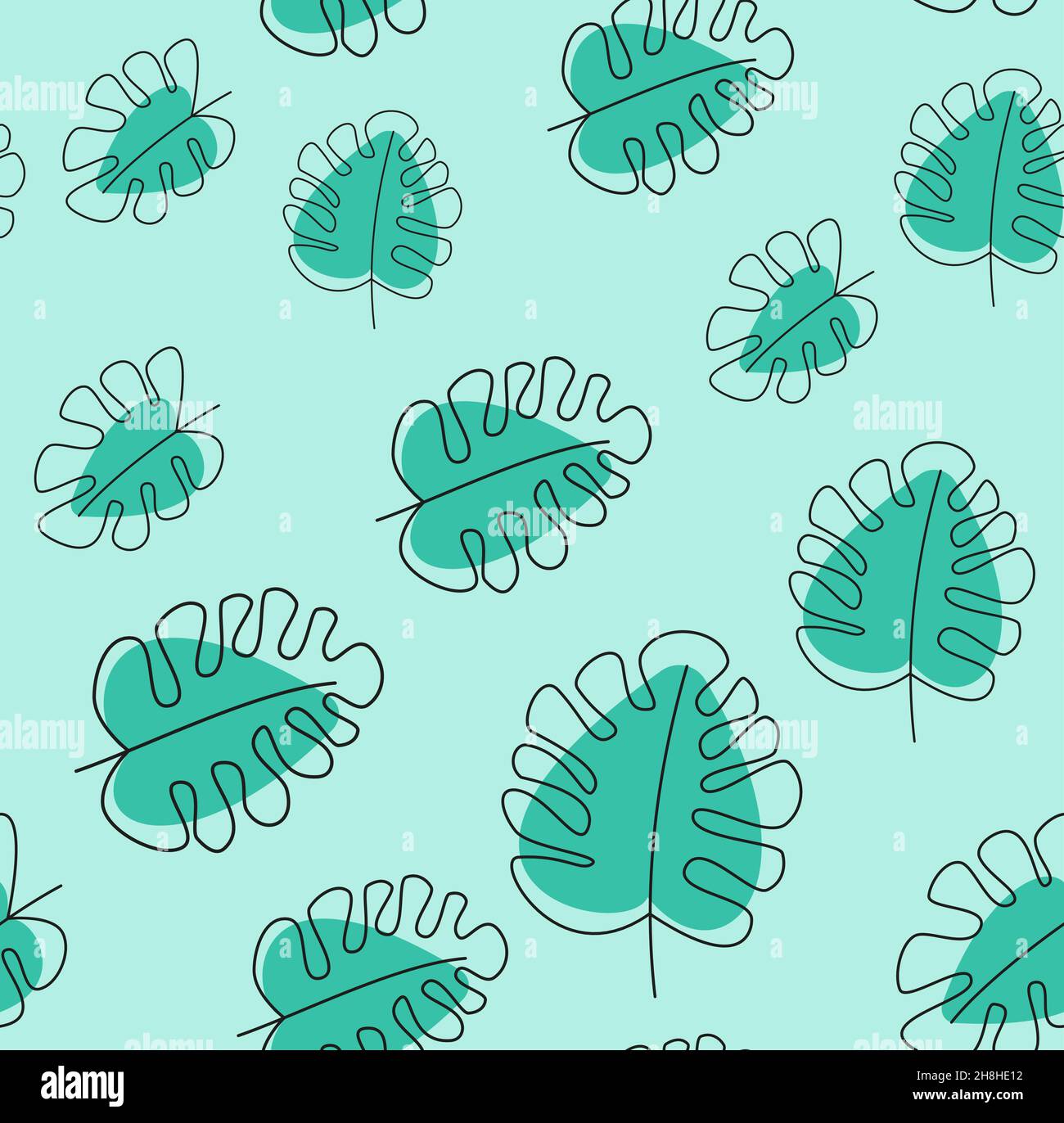 Seamless pattern with tropical leaves on white background eps Stock ...