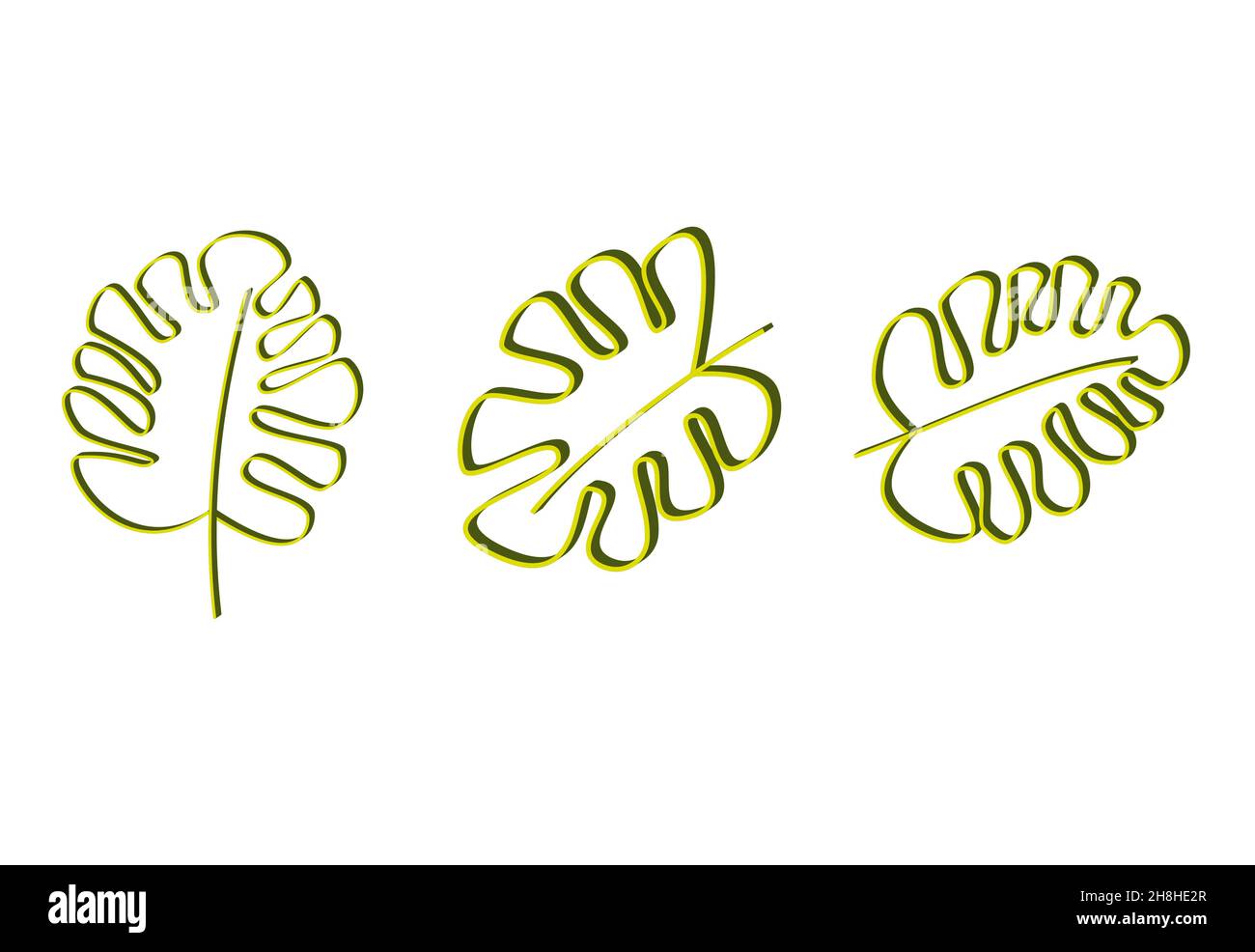 pattern with tropical leaves on white background eps Stock Vector Image ...