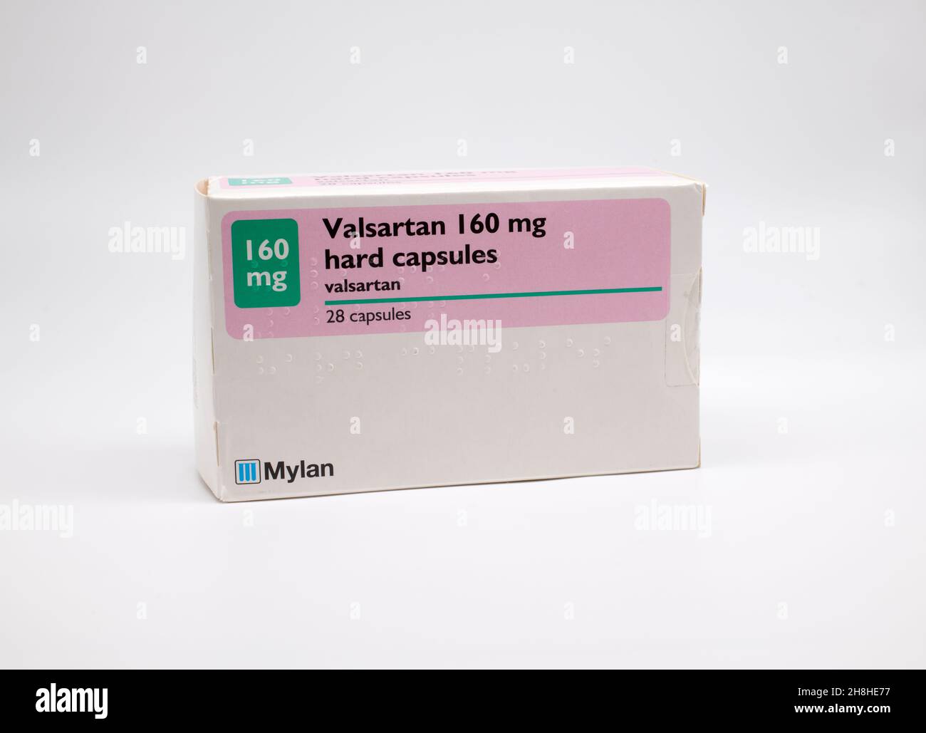 Valsartan tablets for high blood pressure hypertension. Stock Photo