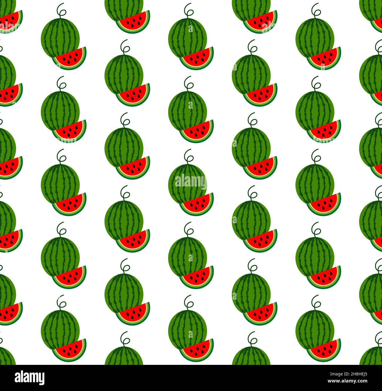 Vector seamless pattern in watermelons on a white background eps Stock ...