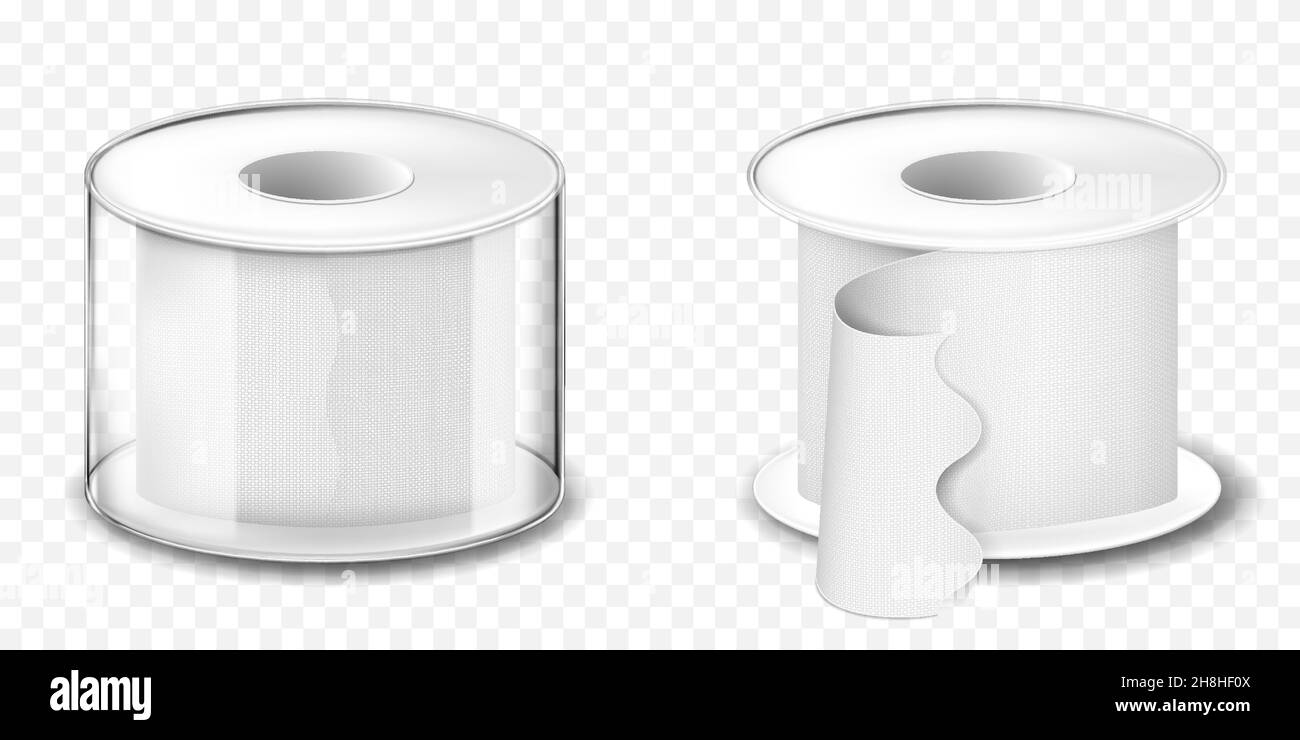 A roll of medical adhesive plaster. Medical adhesive tape roll. Band