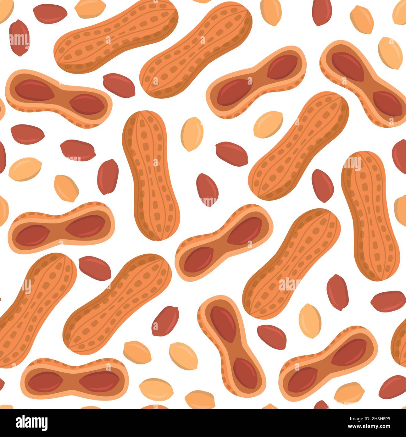 Seamless pattern peanuts on a white background Stock Vector
