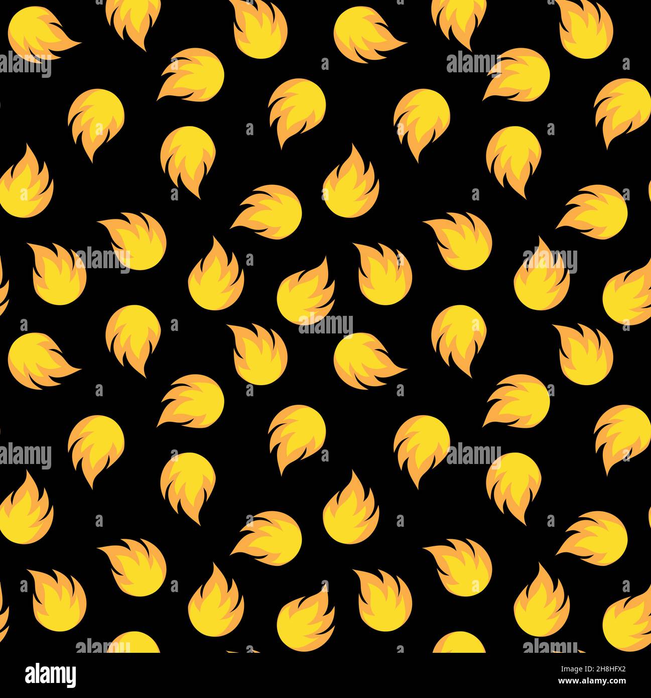 Flame fire seamless pattern background icon. Business flat vector ...
