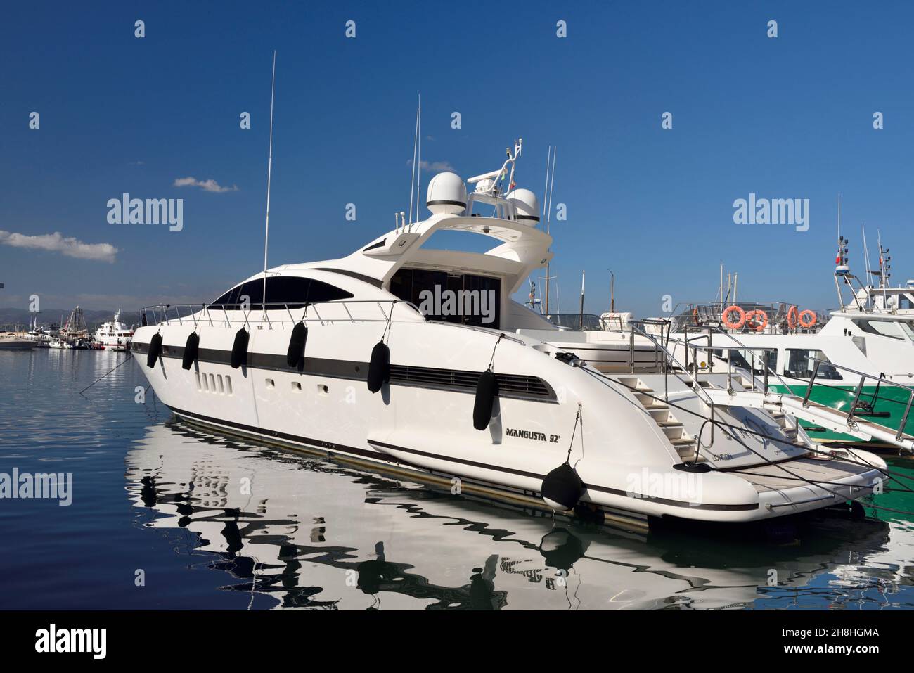 France, Var, Saint-Tropez, quai Jean Jaurès, luxury boats in the port Stock Photo