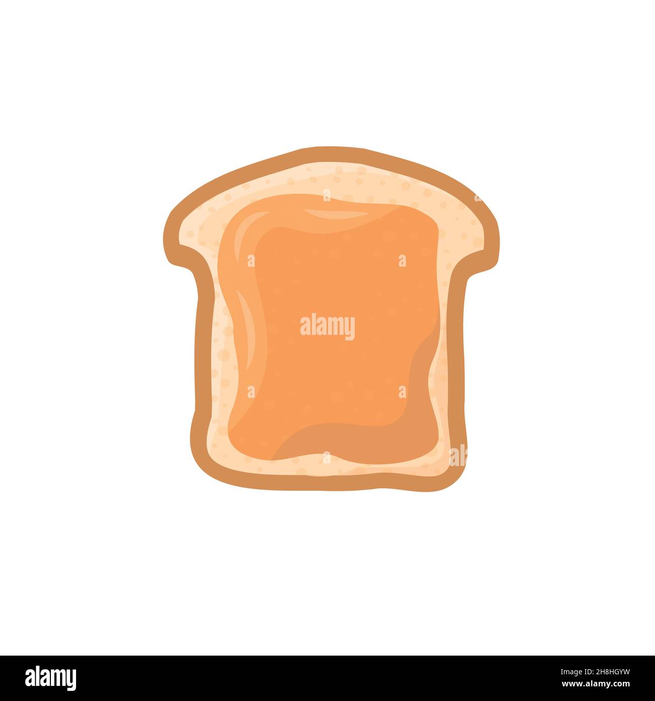 Fried bread, toast with strawberry jam for breakfast. Jelly paste. Vector illustration in flat style eps Stock Vector