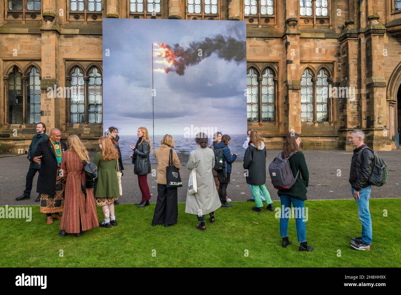 United-Kingdom, Scotland, Glasgow, University of Glasgow, Flare Installation (Oceania) from Irish artist John Gerrard Stock Photo