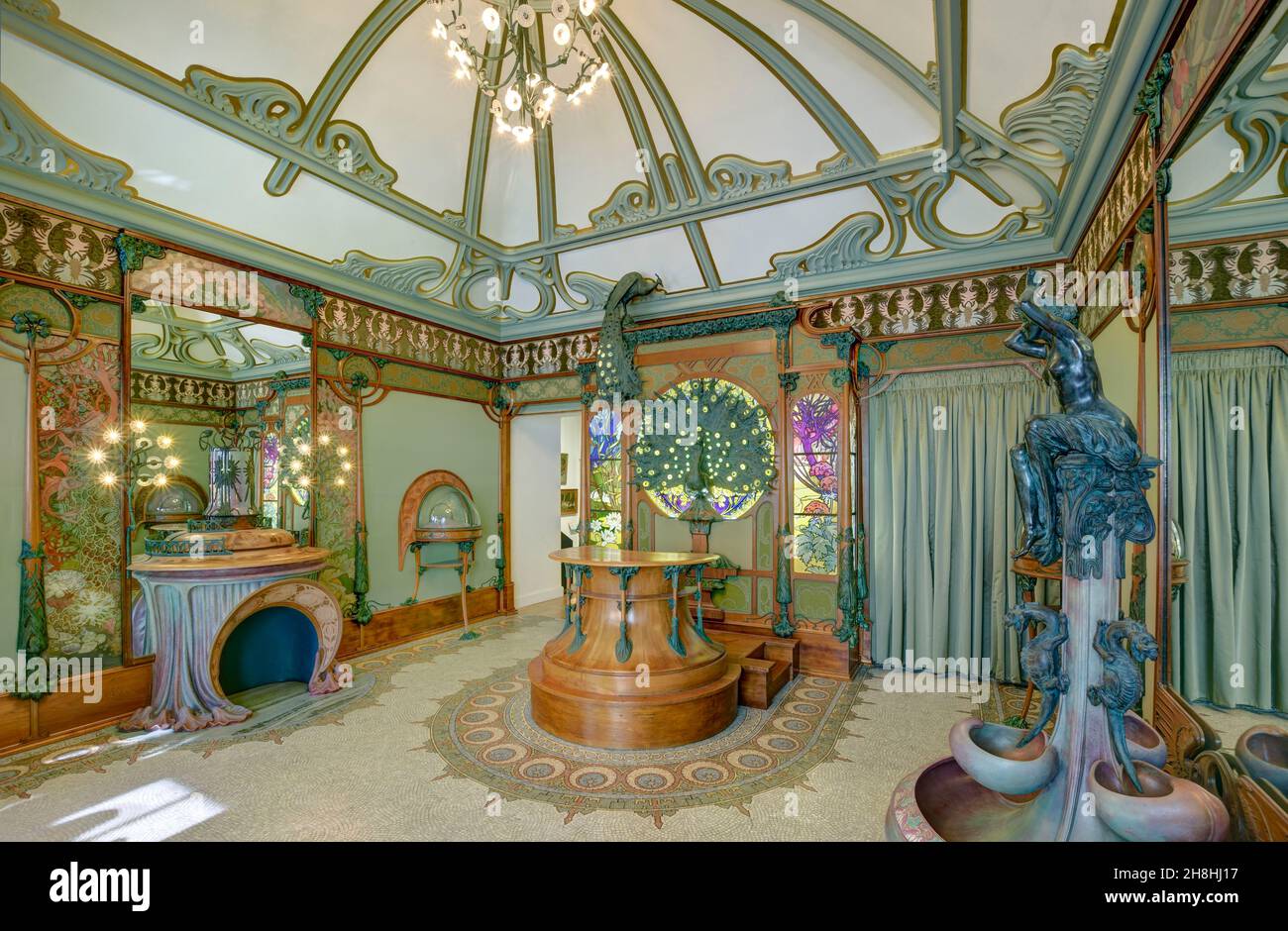 France, Paris, Carnavalet museum, the room of Fouquet jewellry shop designed by Mucha Stock Photo