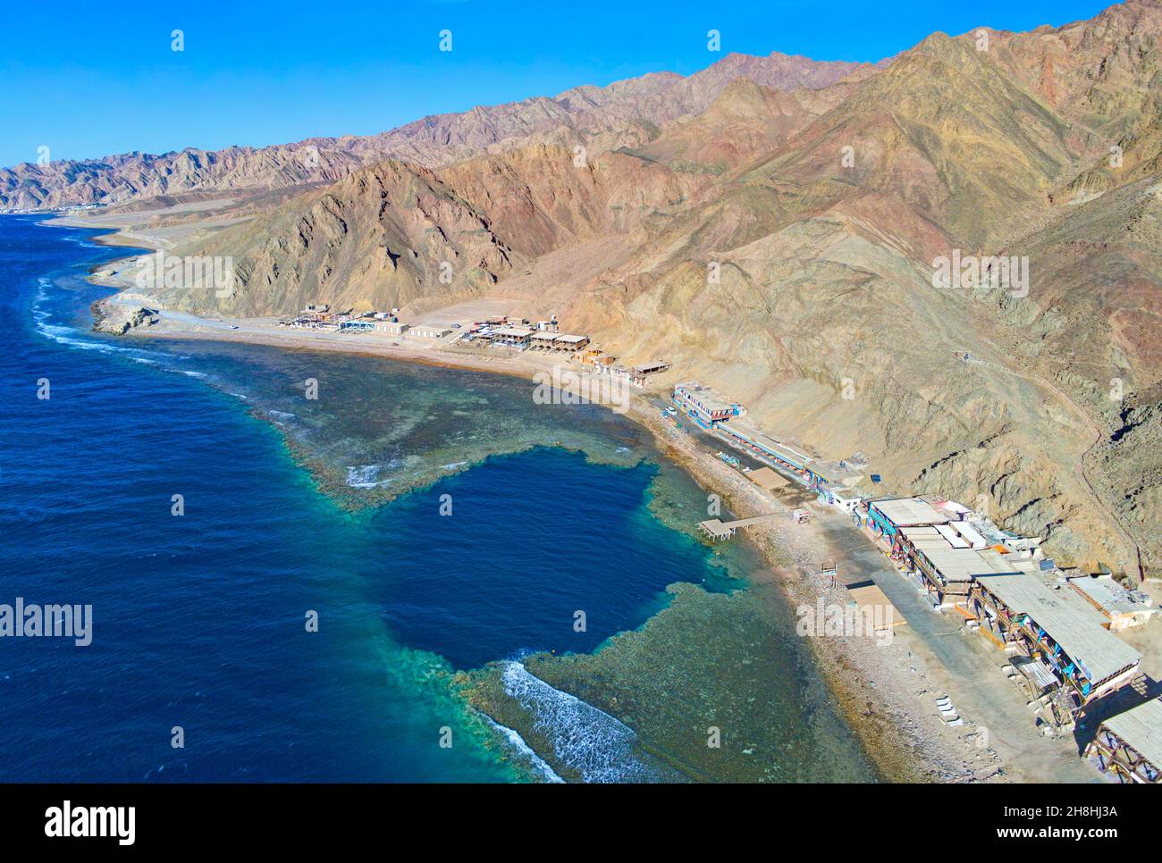 Egypt, Sinaï, Dahab, the Blue Hole (aerial view) Stock Photo