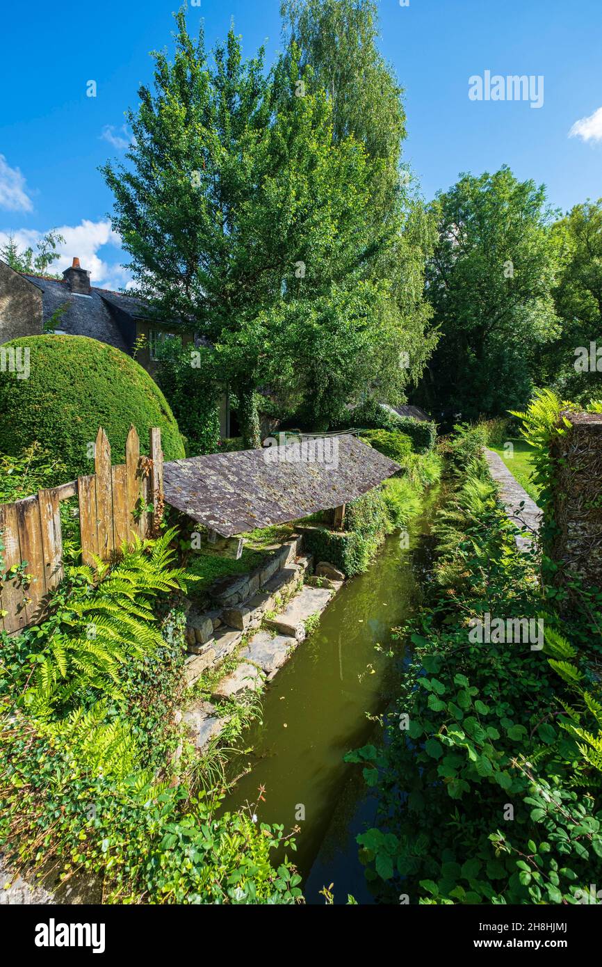 France, Morbihan, RochefortenTerre, 16th century wash house Stock