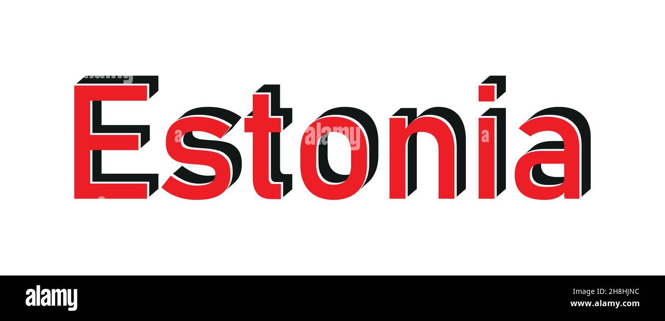 Estonia 3d text with shadow vector illustration Stock Vector Image ...