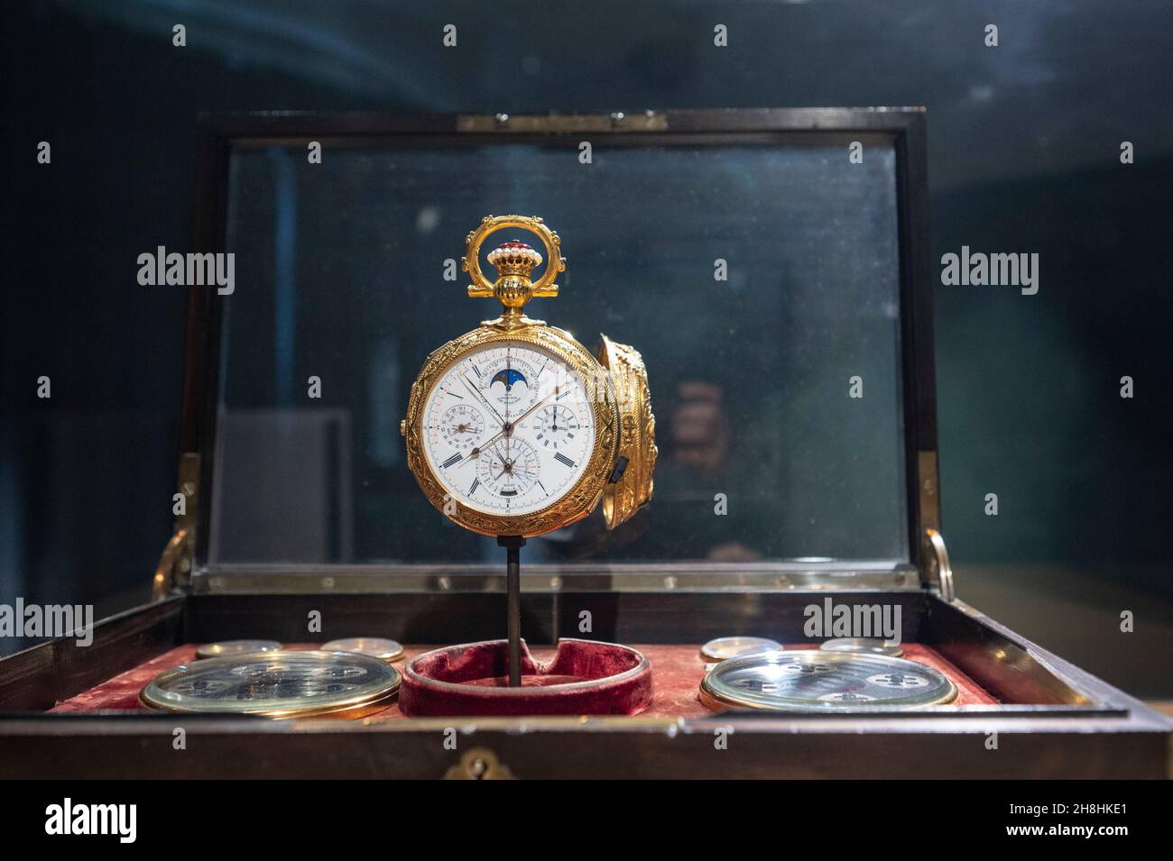 France, Doubs, Besancon, Granvelle museum, exhibition space of the time museum, the most complicated watch in the world, le Brassus 1904 Stock Photo